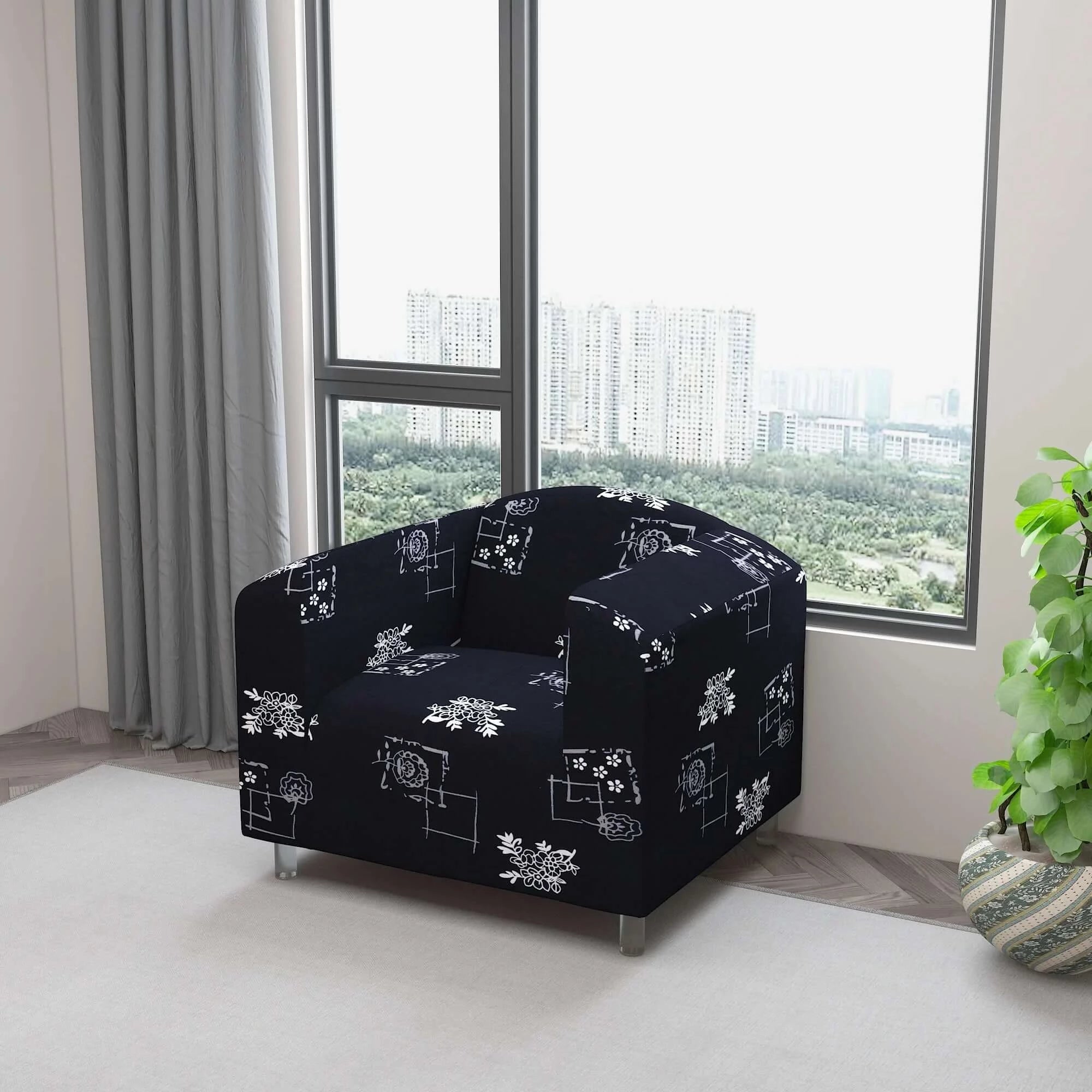 Marigold Printed Sofa Protector Cover Full Stretchable, MG18 - Dream Care Furnishings Private Limited