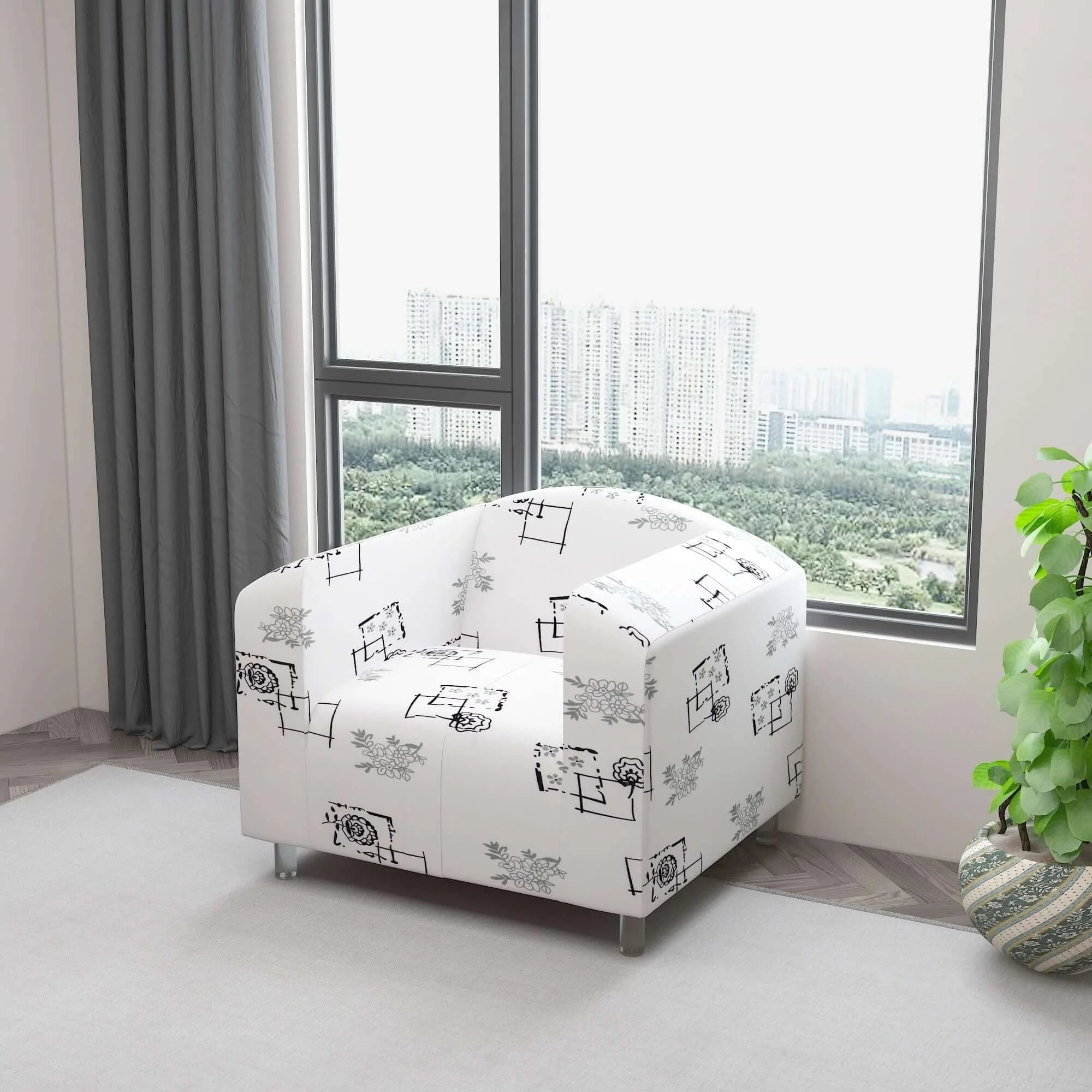 Marigold Printed Sofa Protector Cover Full Stretchable, MG17 - Dream Care Furnishings Private Limited