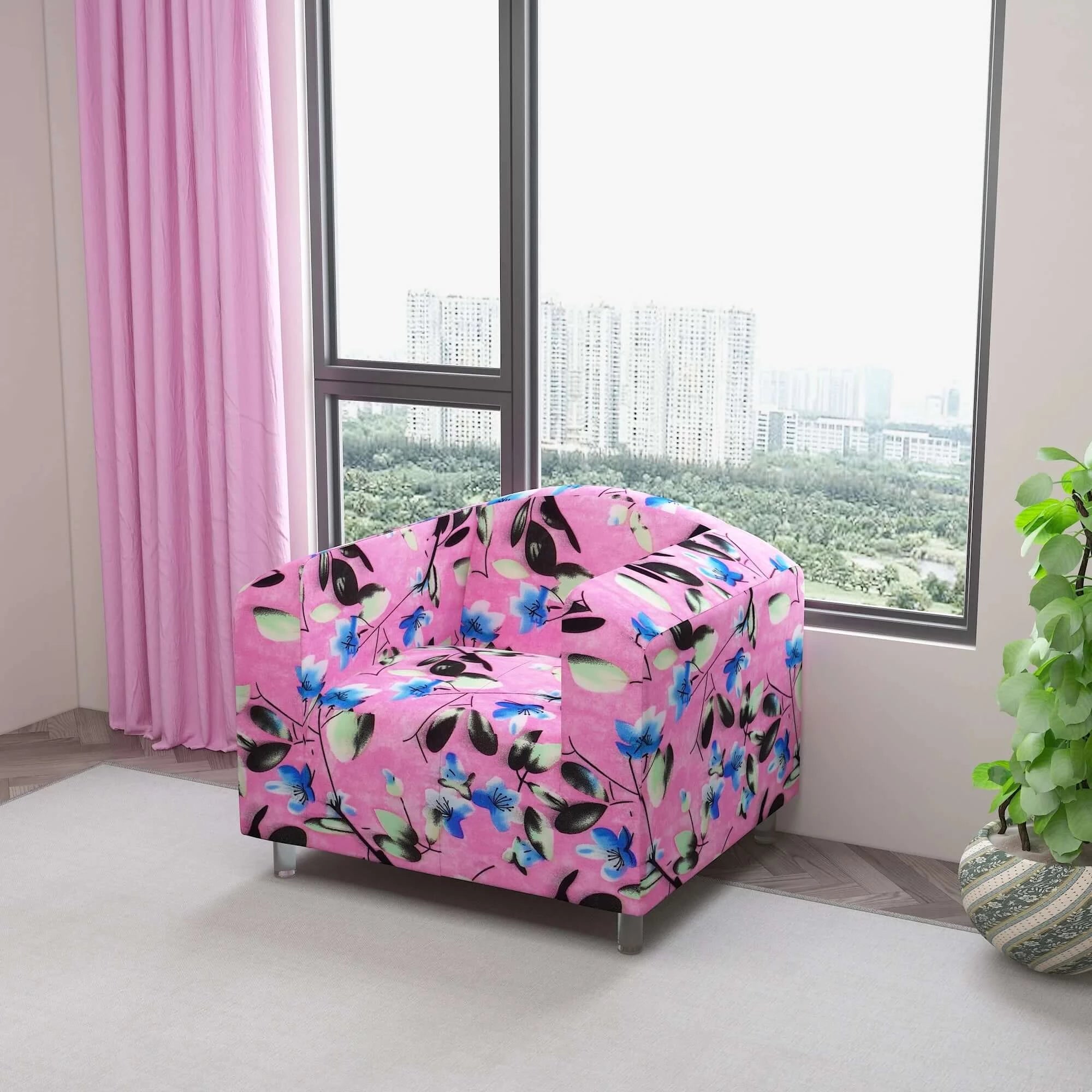 Marigold Printed Sofa Protector Cover Full Stretchable, MG12 - Dream Care Furnishings Private Limited