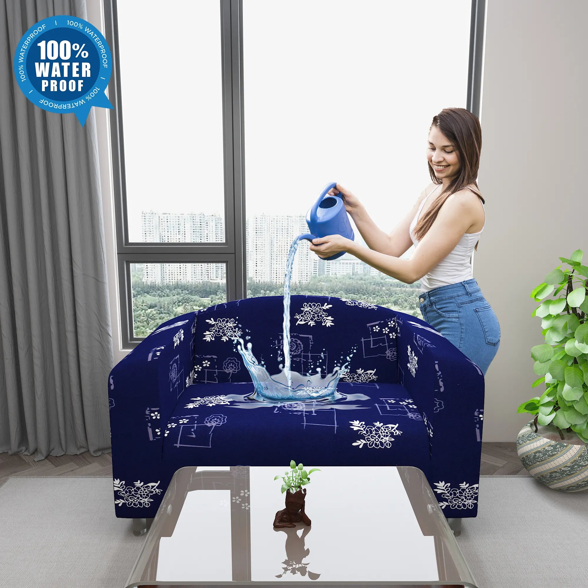 Waterproof Printed Sofa Protector Cover Full Stretchable, SP16