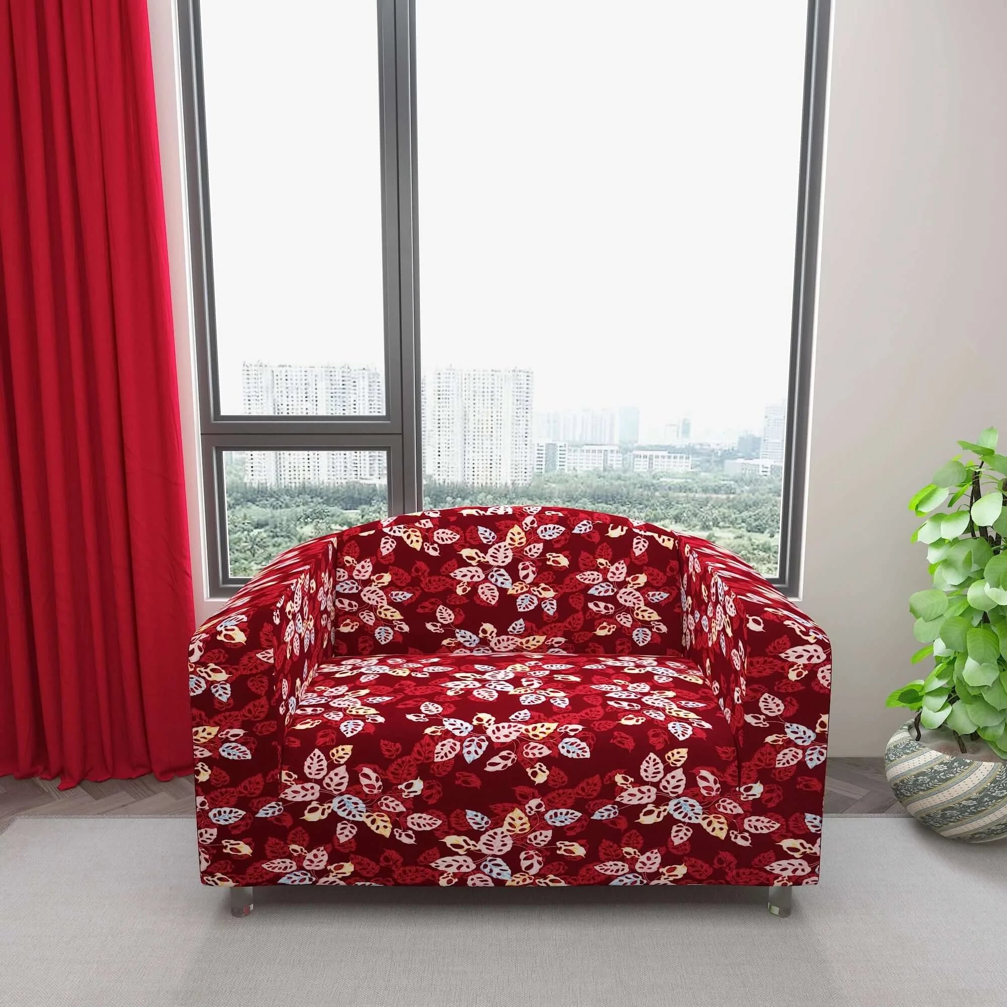 Marigold Printed Sofa Protector Cover Full Stretchable, MG03 - Dream Care Furnishings Private Limited