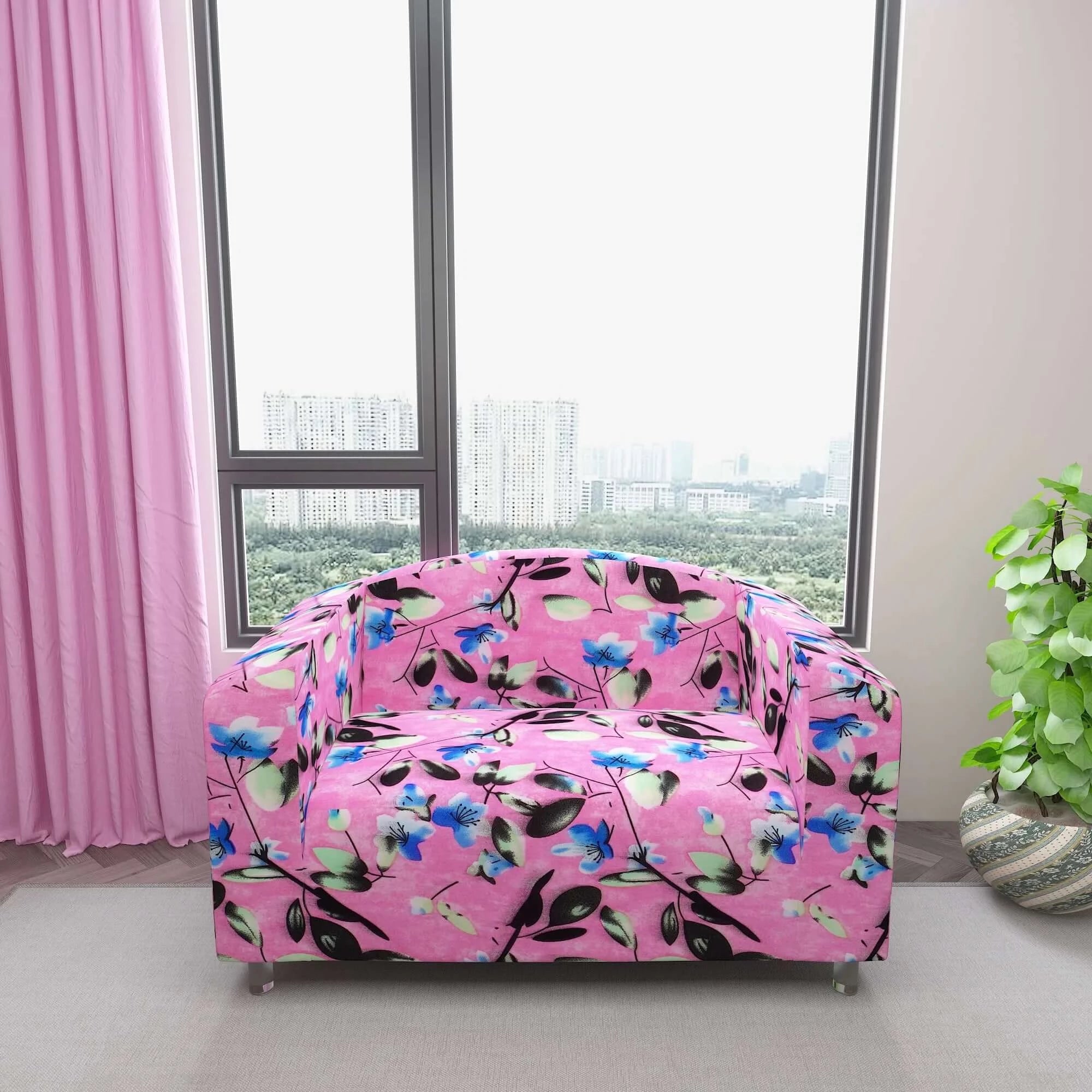 Marigold Printed Sofa Protector Cover Full Stretchable, MG12 - Dream Care Furnishings Private Limited