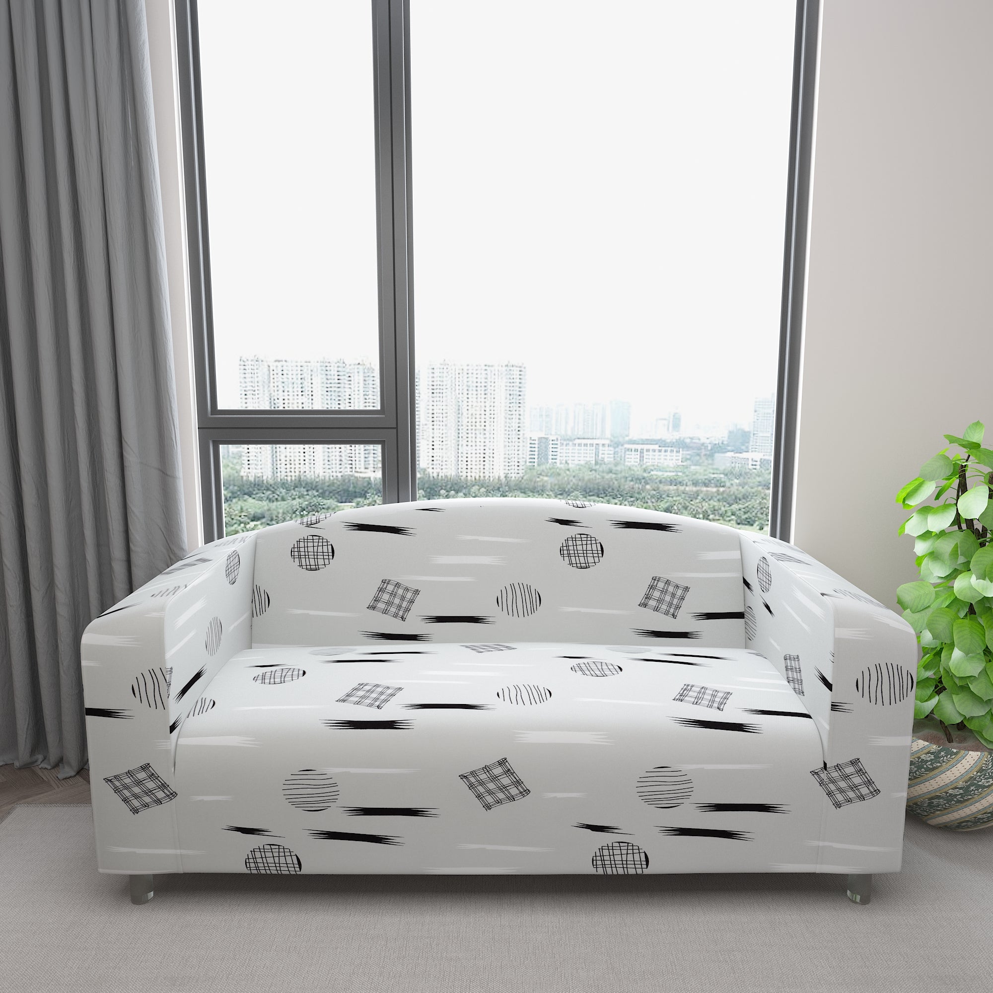Waterproof Printed Sofa Protector Cover Full Stretchable, SP45 - Dream Care Furnishings Private Limited