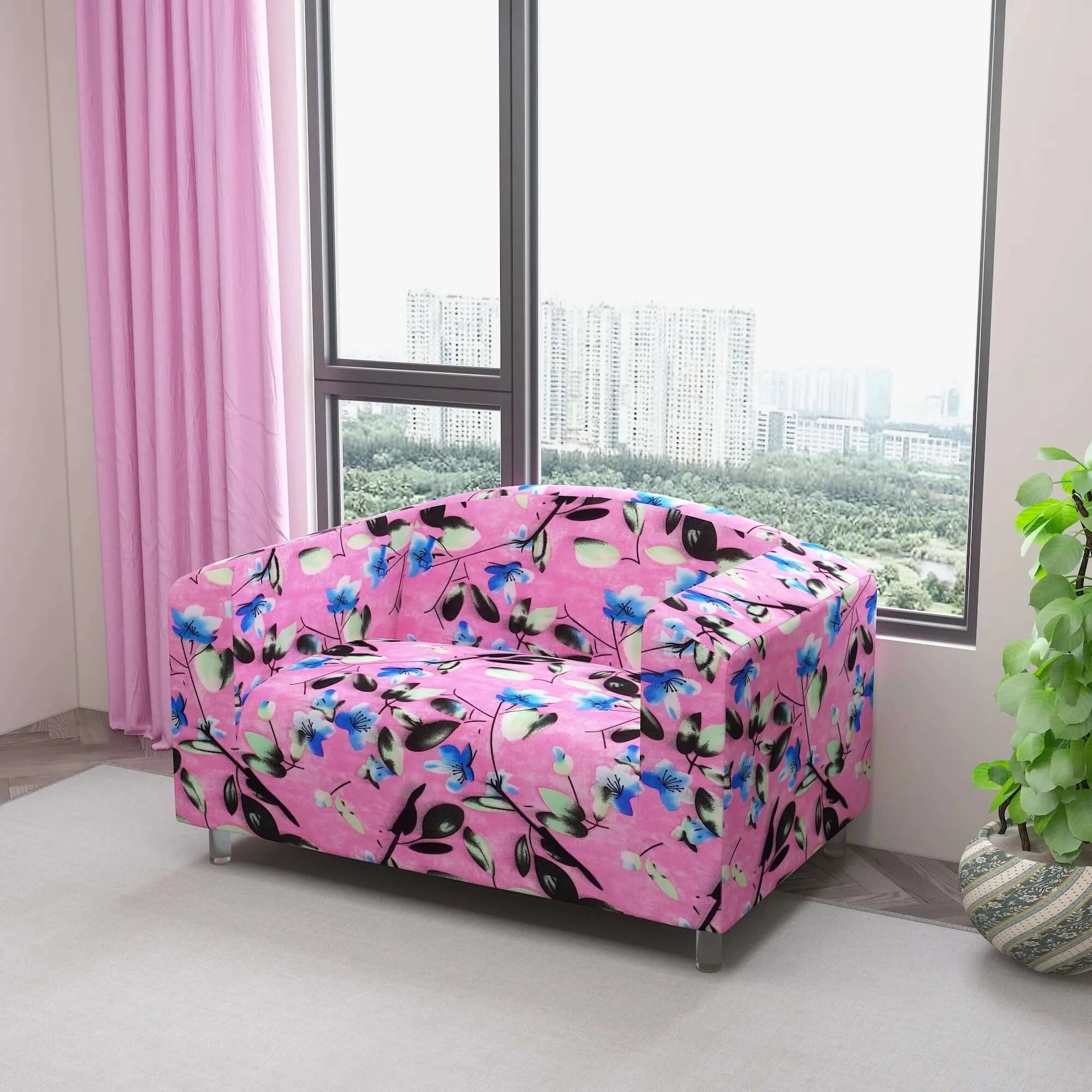 Marigold Printed Sofa Protector Cover Full Stretchable, MG12 - Dream Care Furnishings Private Limited