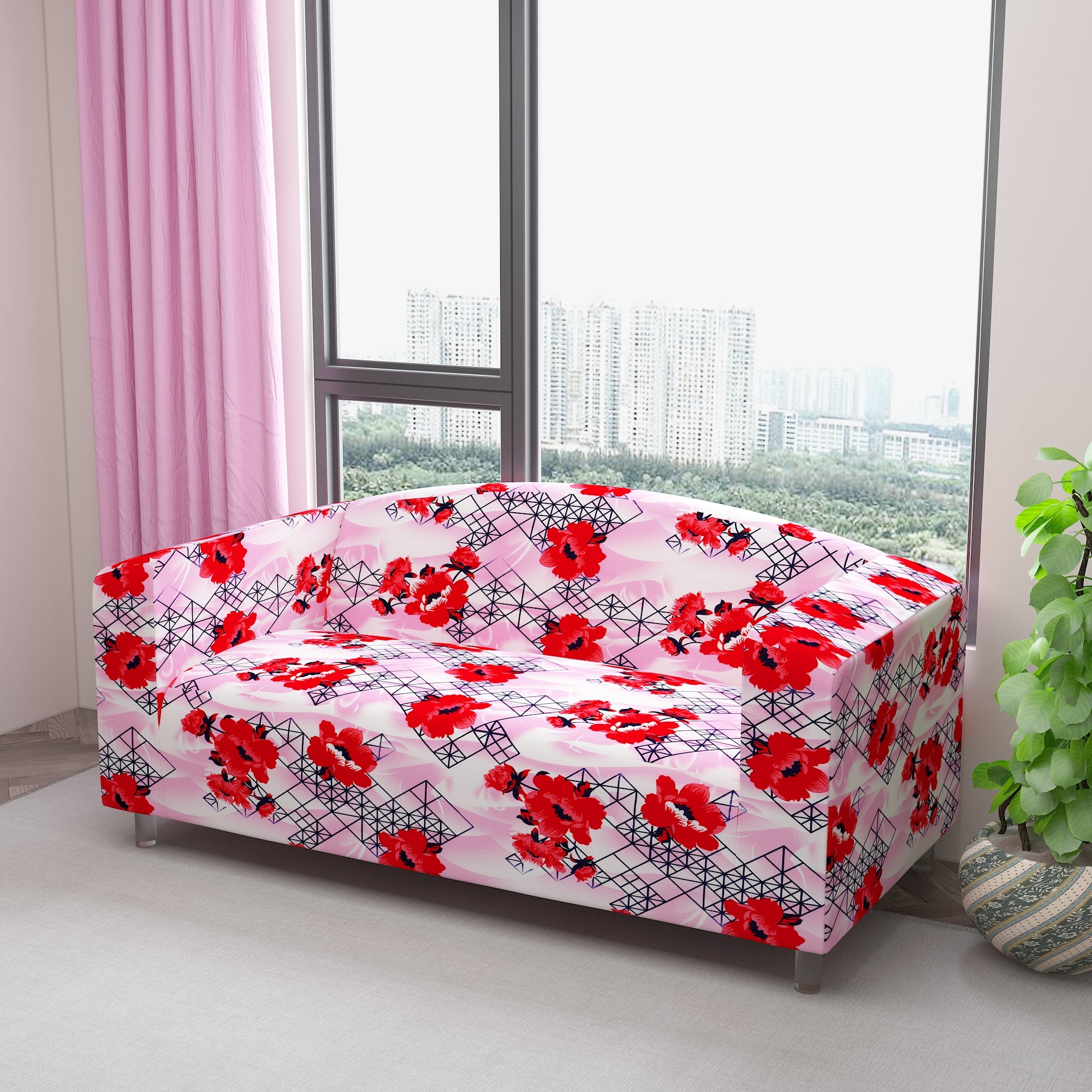 Waterproof Printed Sofa Protector Cover Full Stretchable, SP31 - Dream Care Furnishings Private Limited