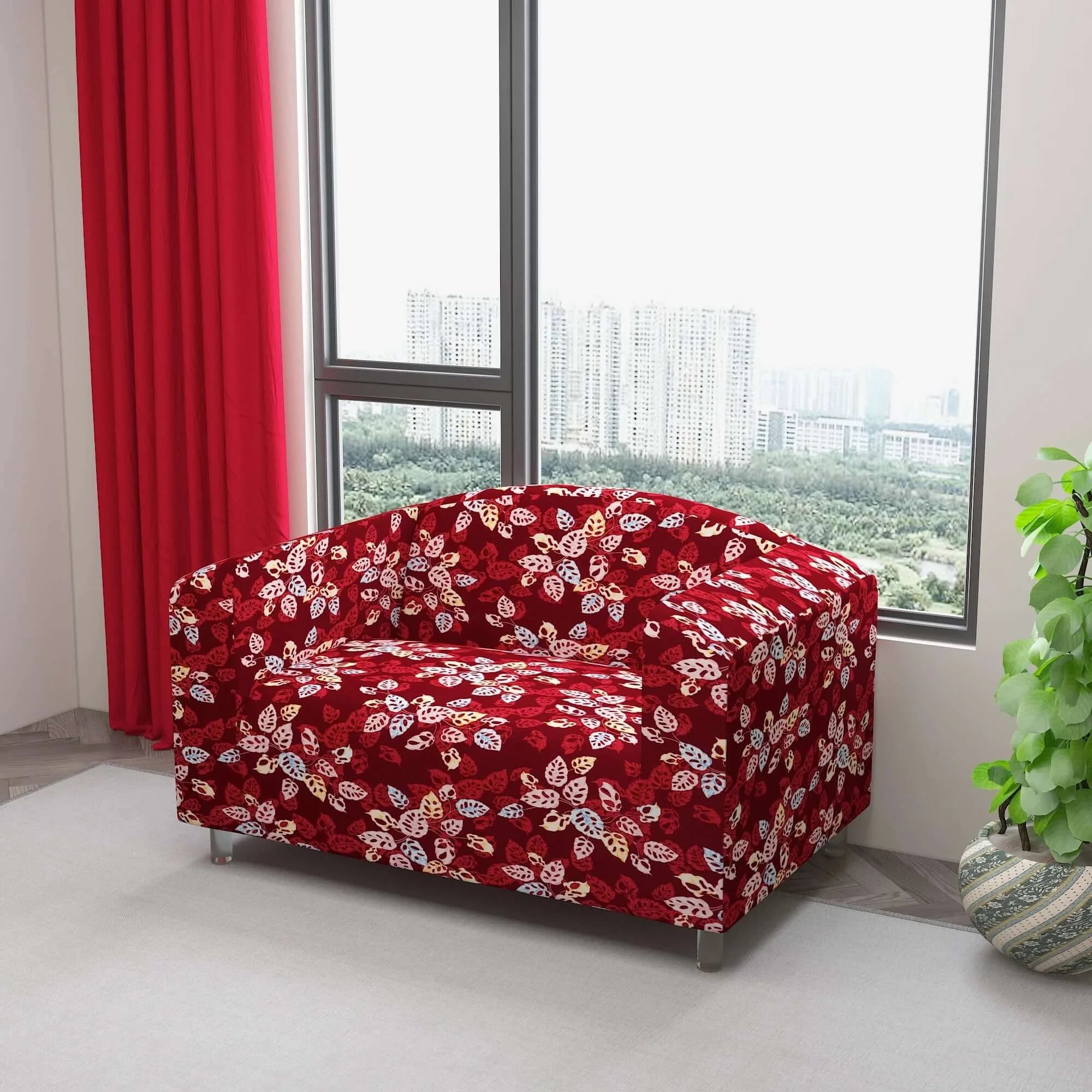 Marigold Printed Sofa Protector Cover Full Stretchable, MG03 - Dream Care Furnishings Private Limited