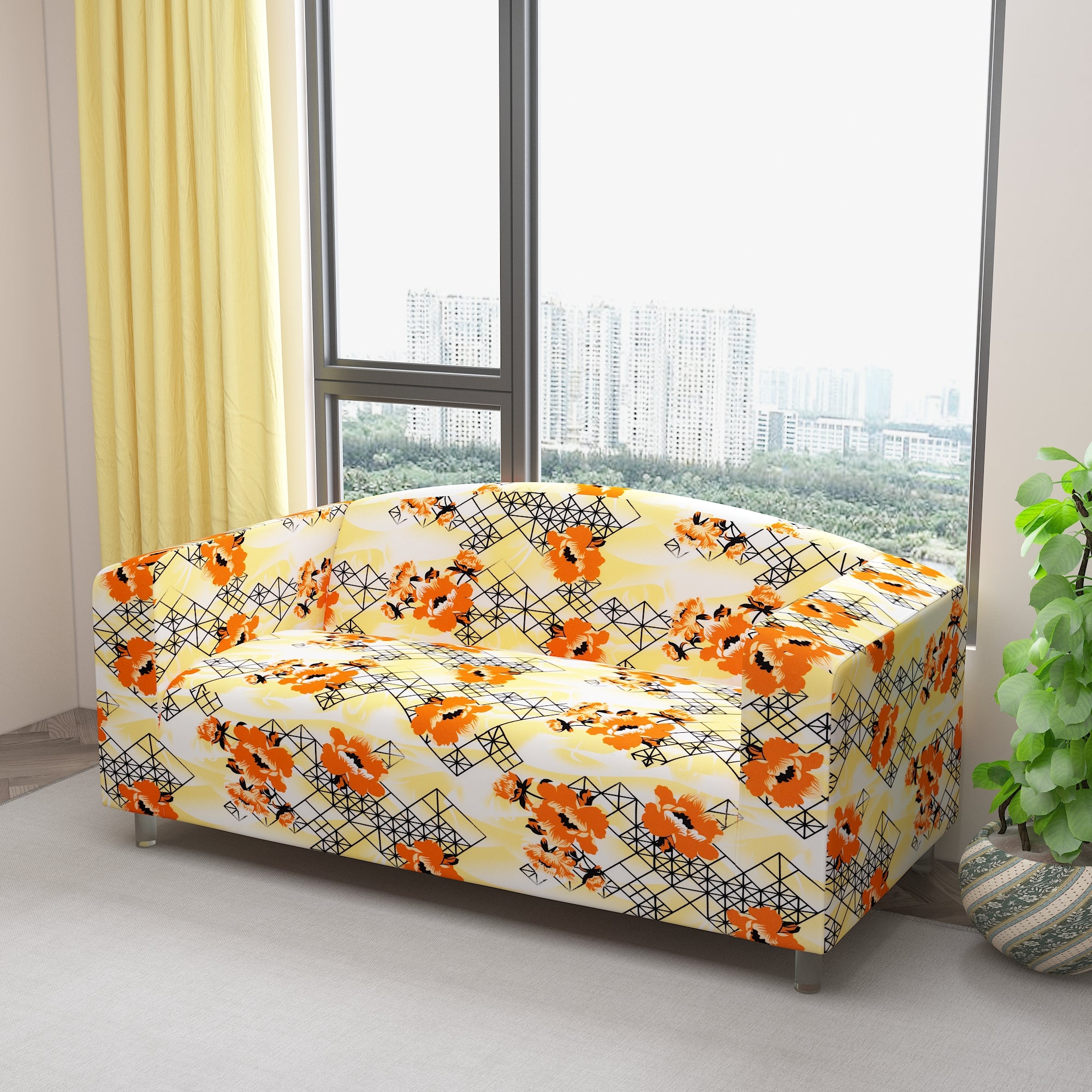 Waterproof Printed Sofa Protector Cover Full Stretchable, SP33 - Dream Care Furnishings Private Limited