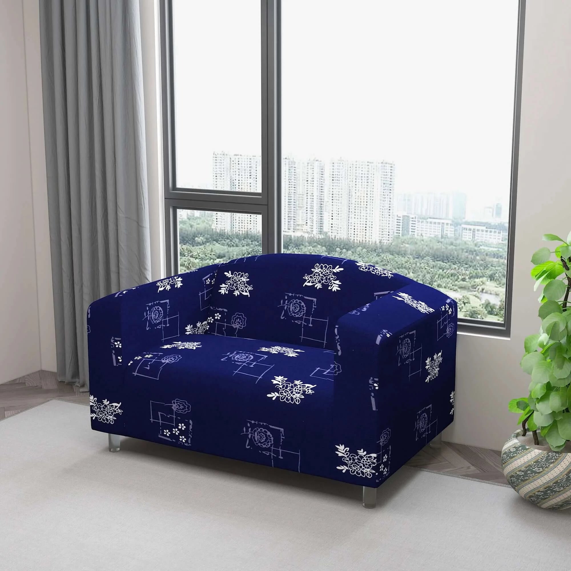 Marigold Printed Sofa Protector Cover Full Stretchable, MG16 - Dream Care Furnishings Private Limited