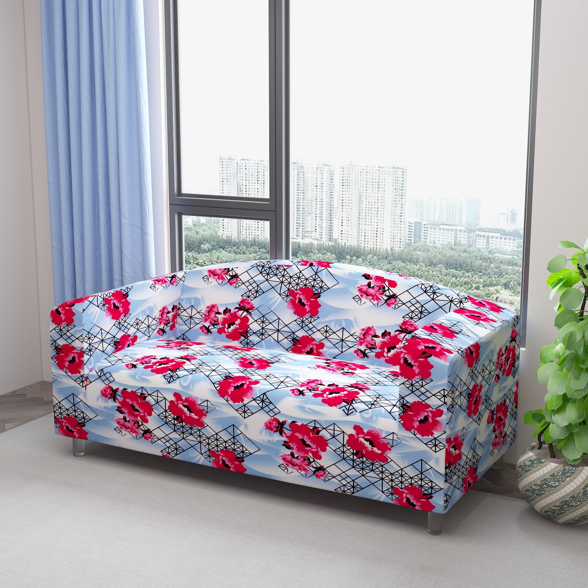 Waterproof Printed Sofa Protector Cover Full Stretchable, SP32 - Dream Care Furnishings Private Limited