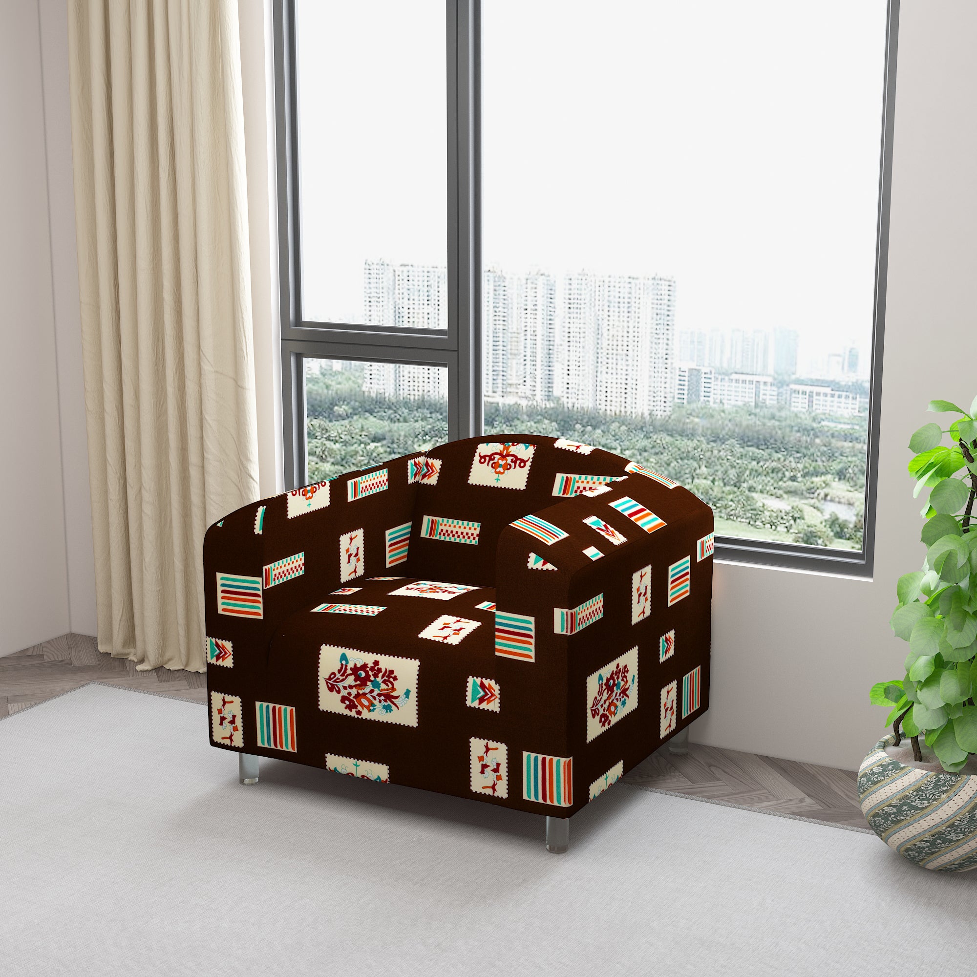 Waterproof Printed Sofa Protector Cover Full Stretchable, SP29 - Dream Care Furnishings Private Limited