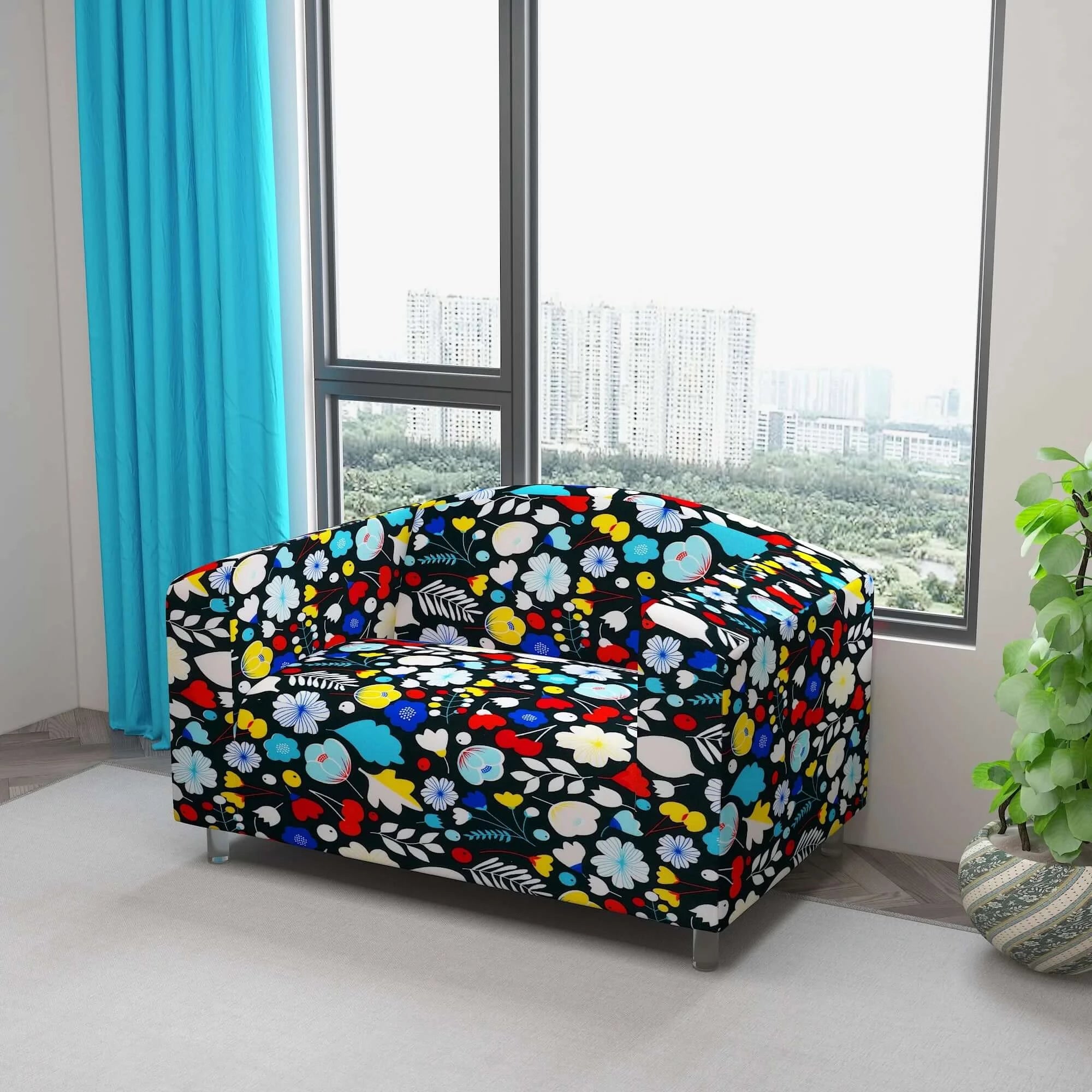 Marigold Printed Sofa Protector Cover Full Stretchable, MG05 - Dream Care Furnishings Private Limited