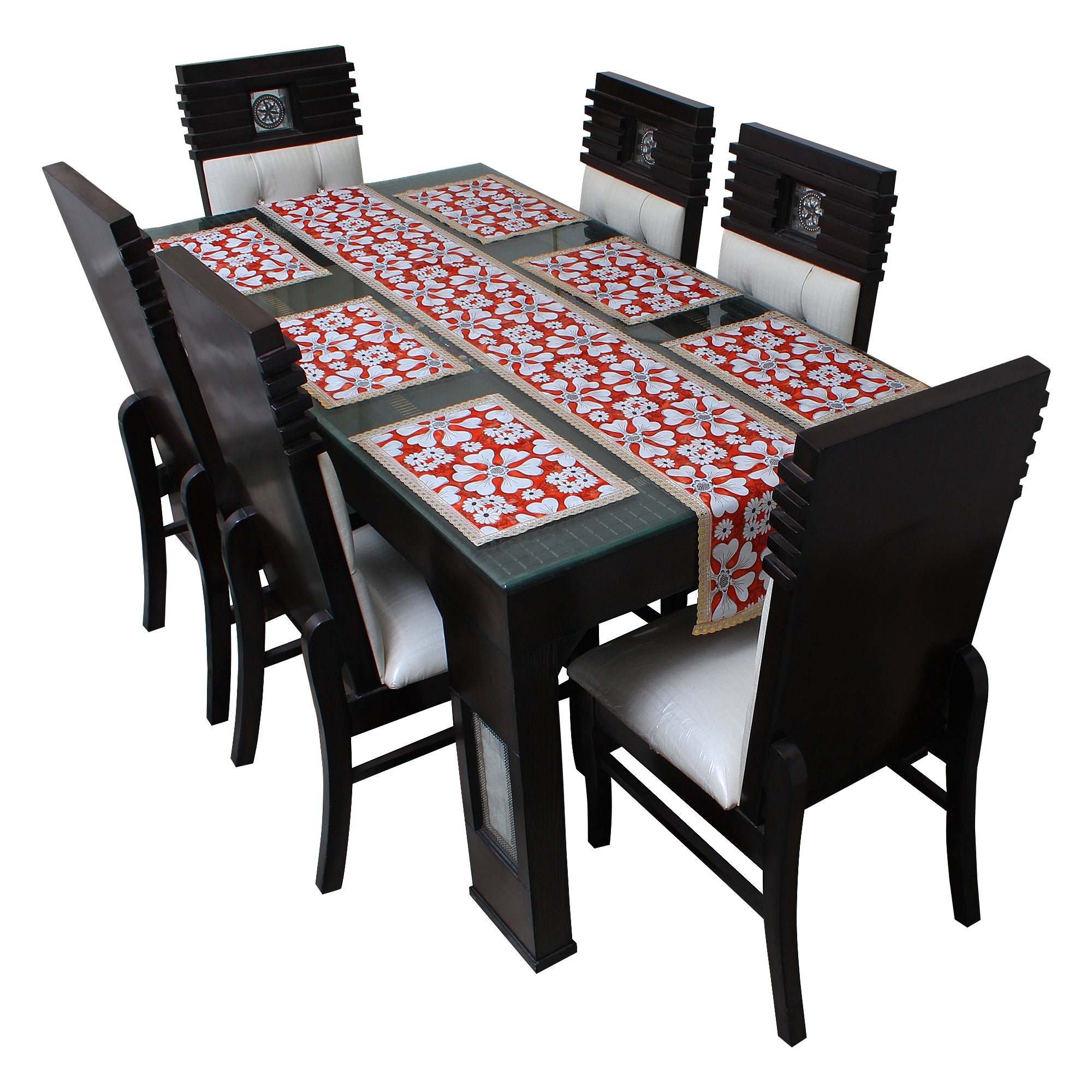 Waterproof & Dustproof Dining Table Runner With 6 Placemats, SA60 - Dream Care Furnishings Private Limited