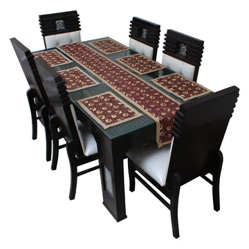 Waterproof & Dustproof Dining Table Runner With 6 Placemats, SA36 - Dream Care Furnishings Private Limited