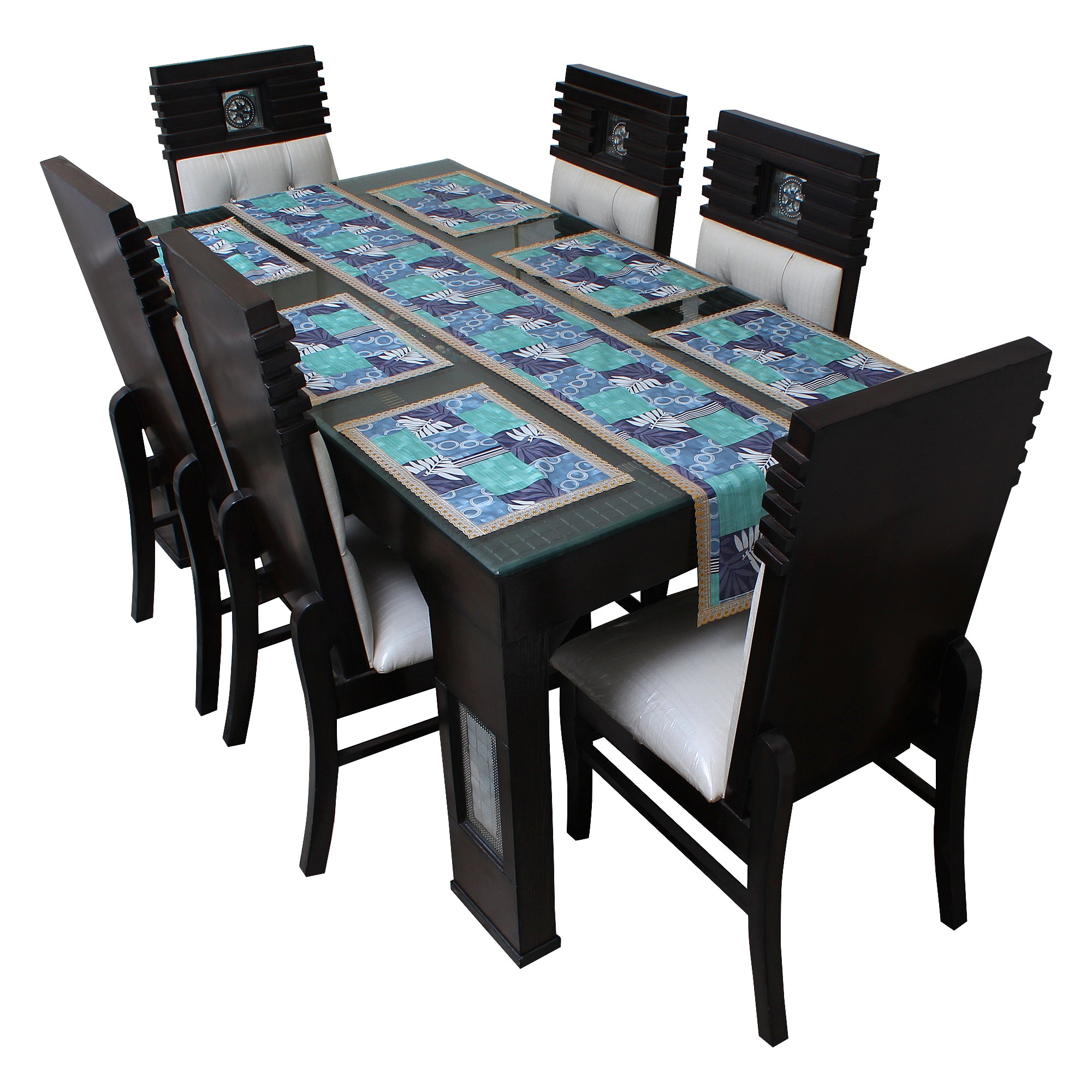 Waterproof & Dustproof Dining Table Runner With 6 Placemats, SA43 - Dream Care Furnishings Private Limited