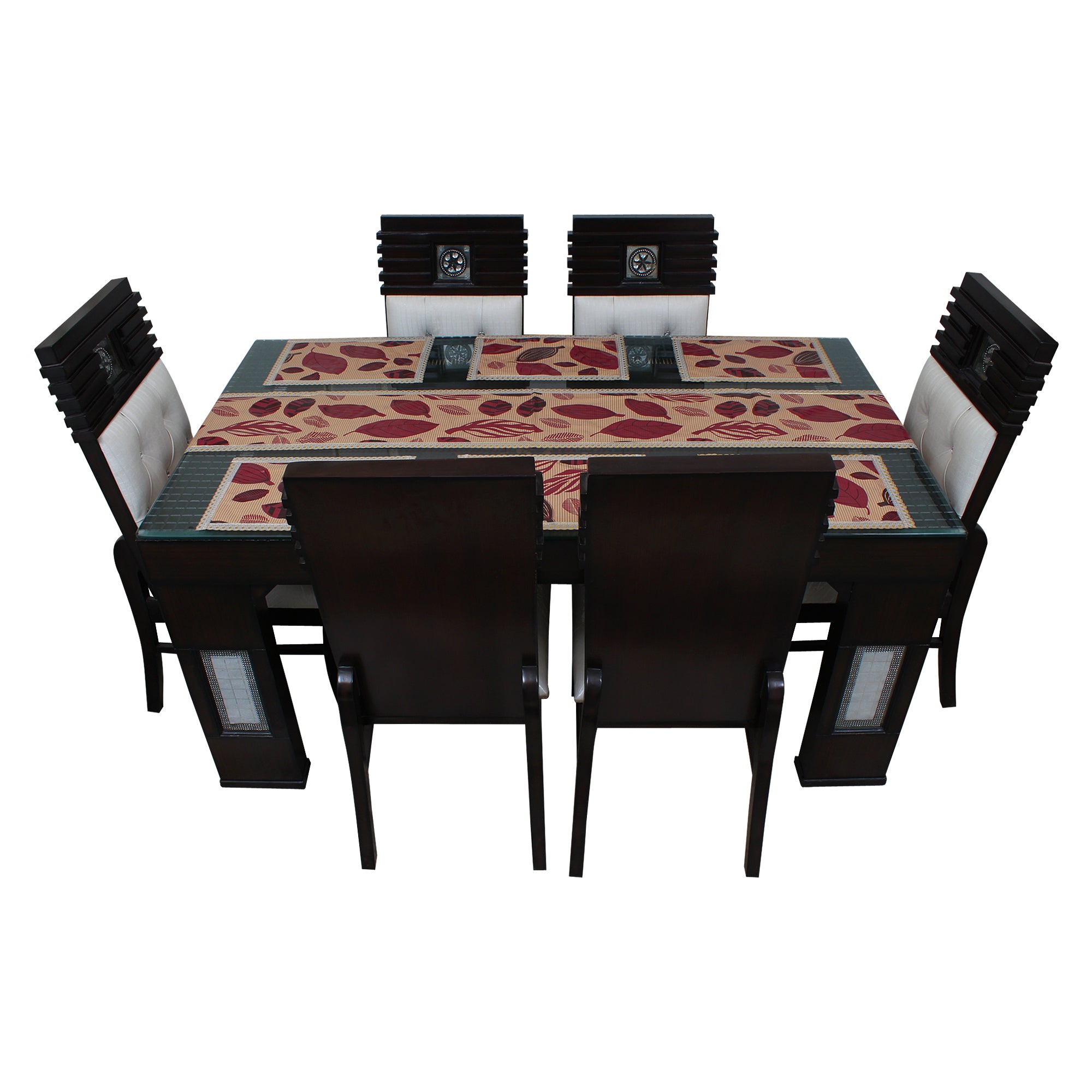 Waterproof & Dustproof Dining Table Runner With 6 Placemats, SA19 - Dream Care Furnishings Private Limited