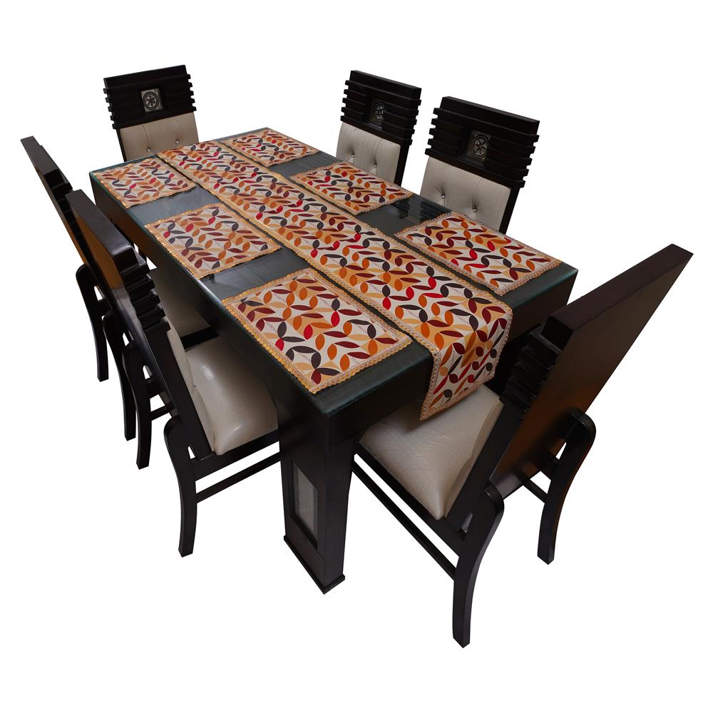 Waterproof & Dustproof Dining Table Runner With 6 Placemats, FLP01 - Dream Care Furnishings Private Limited
