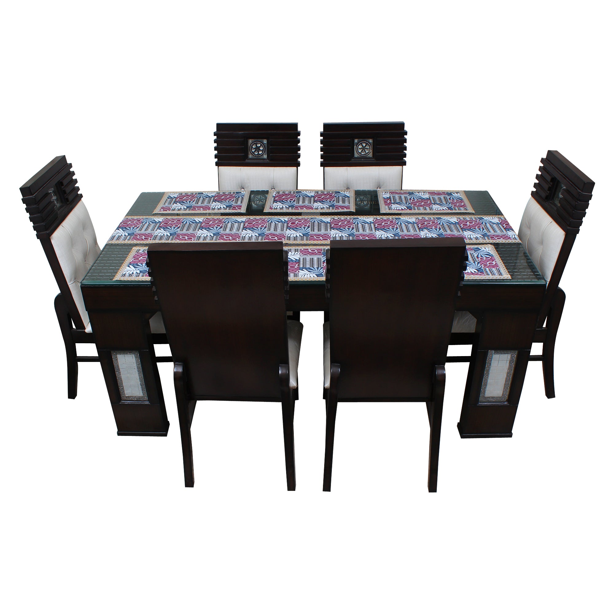 Waterproof & Dustproof Dining Table Runner With 6 Placemats, SA25 - Dream Care Furnishings Private Limited