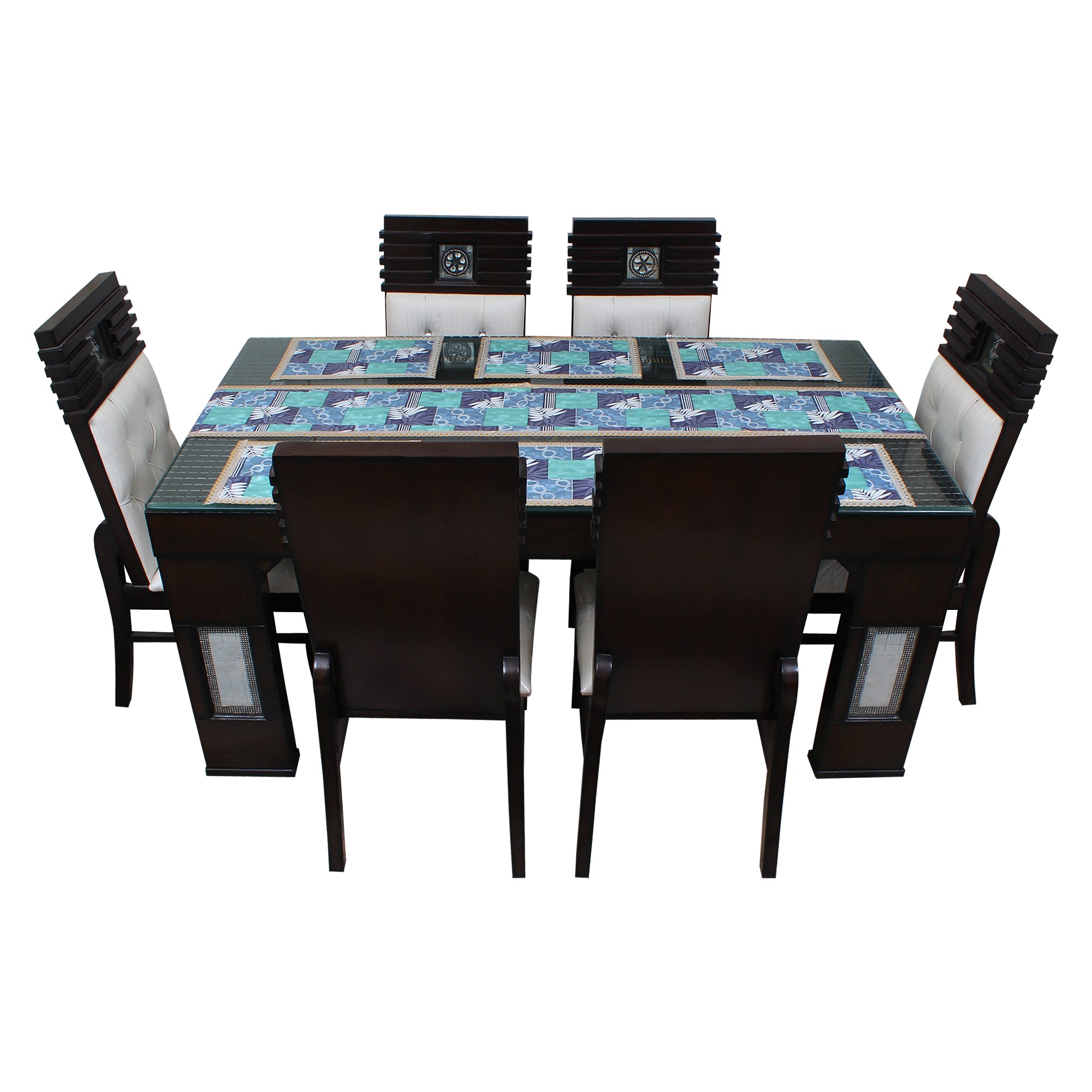 Waterproof & Dustproof Dining Table Runner With 6 Placemats, SA43 - Dream Care Furnishings Private Limited