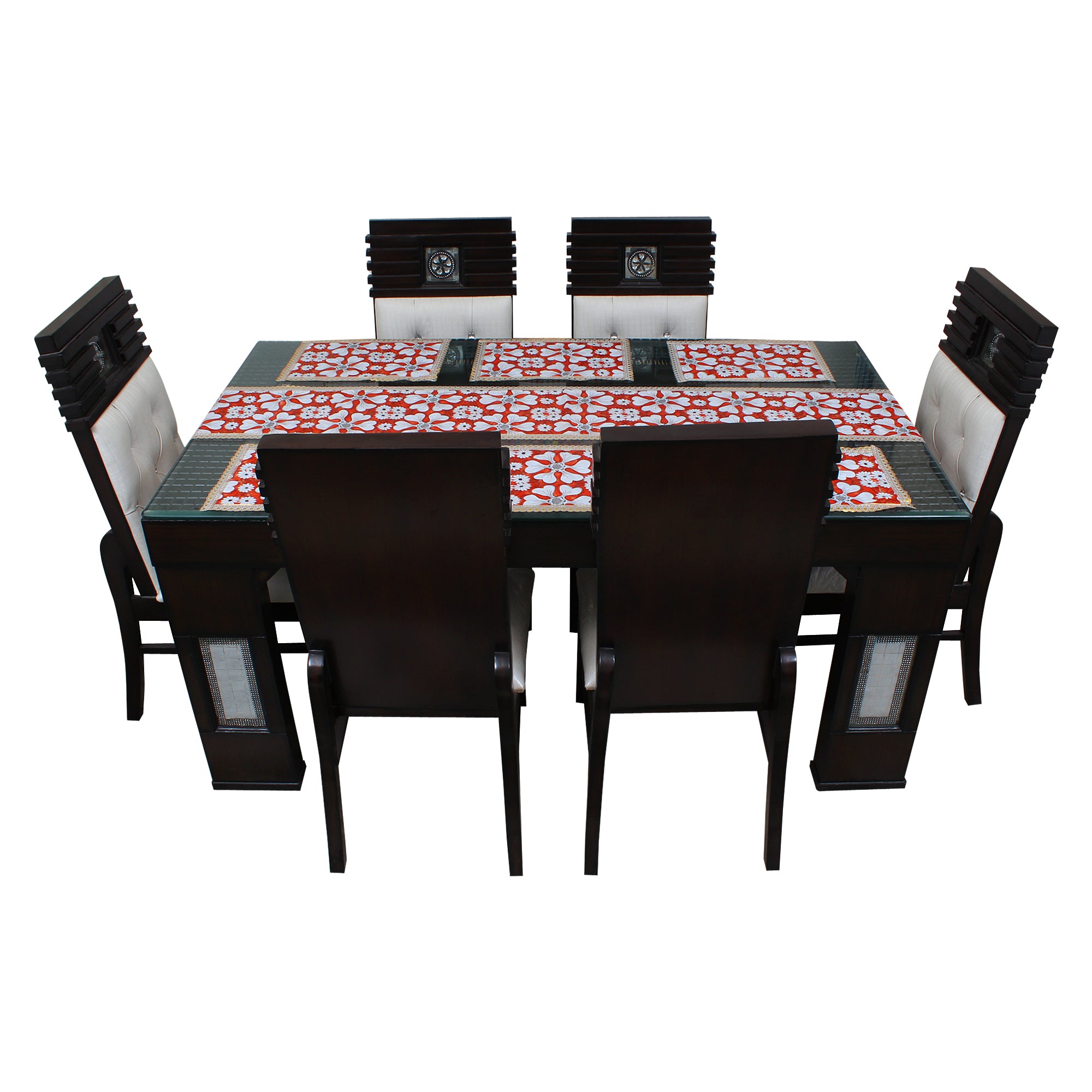 Waterproof & Dustproof Dining Table Runner With 6 Placemats, SA60 - Dream Care Furnishings Private Limited