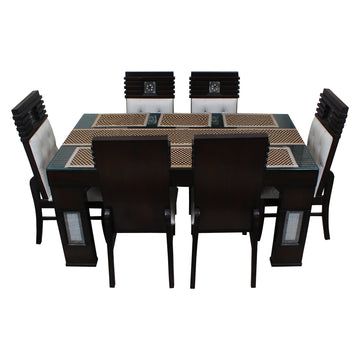 Waterproof & Dustproof Dining Table Runner With 6 Placemats, SA51 - Dream Care Furnishings Private Limited