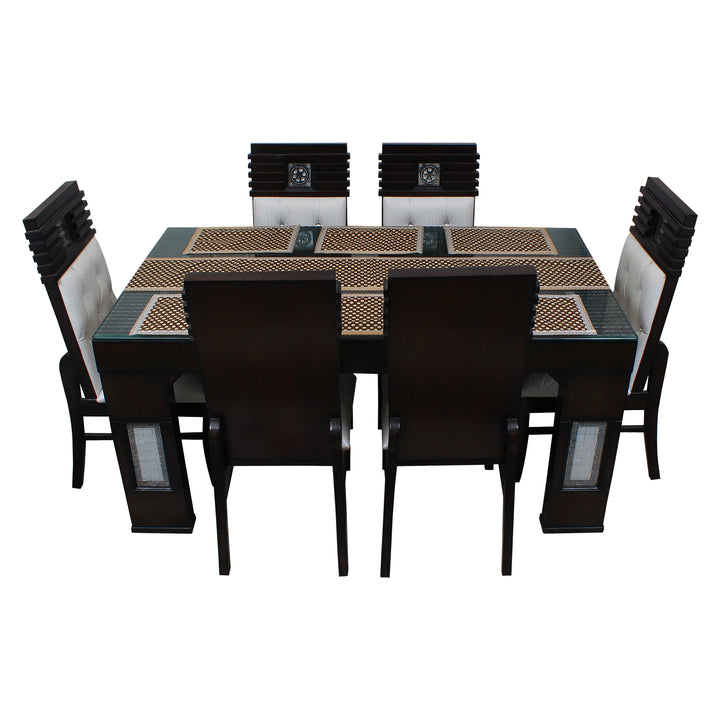 Waterproof & Dustproof Dining Table Runner With 6 Placemats, SA51 - Dream Care Furnishings Private Limited