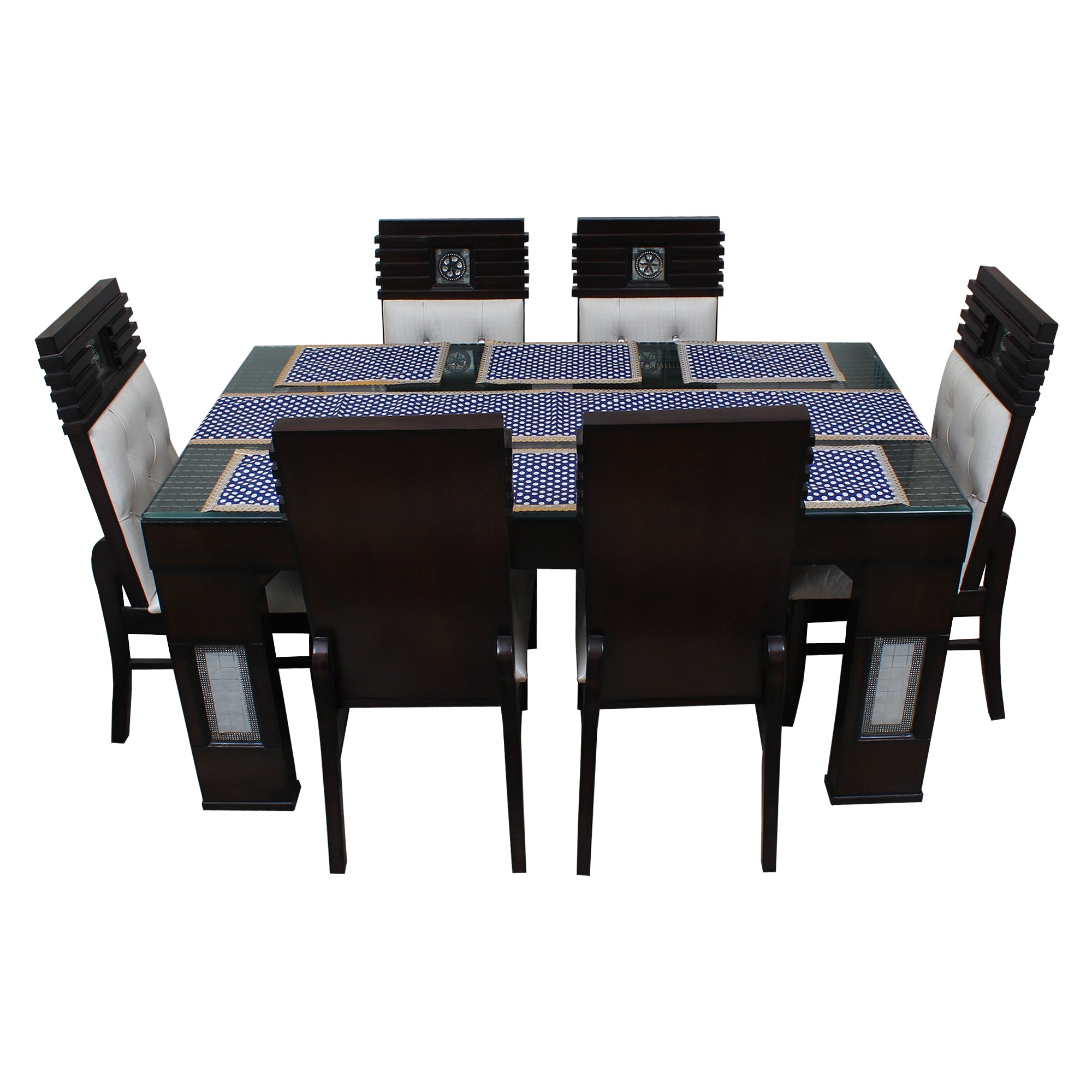 Waterproof & Dustproof Dining Table Runner With 6 Placemats, SA47 - Dream Care Furnishings Private Limited