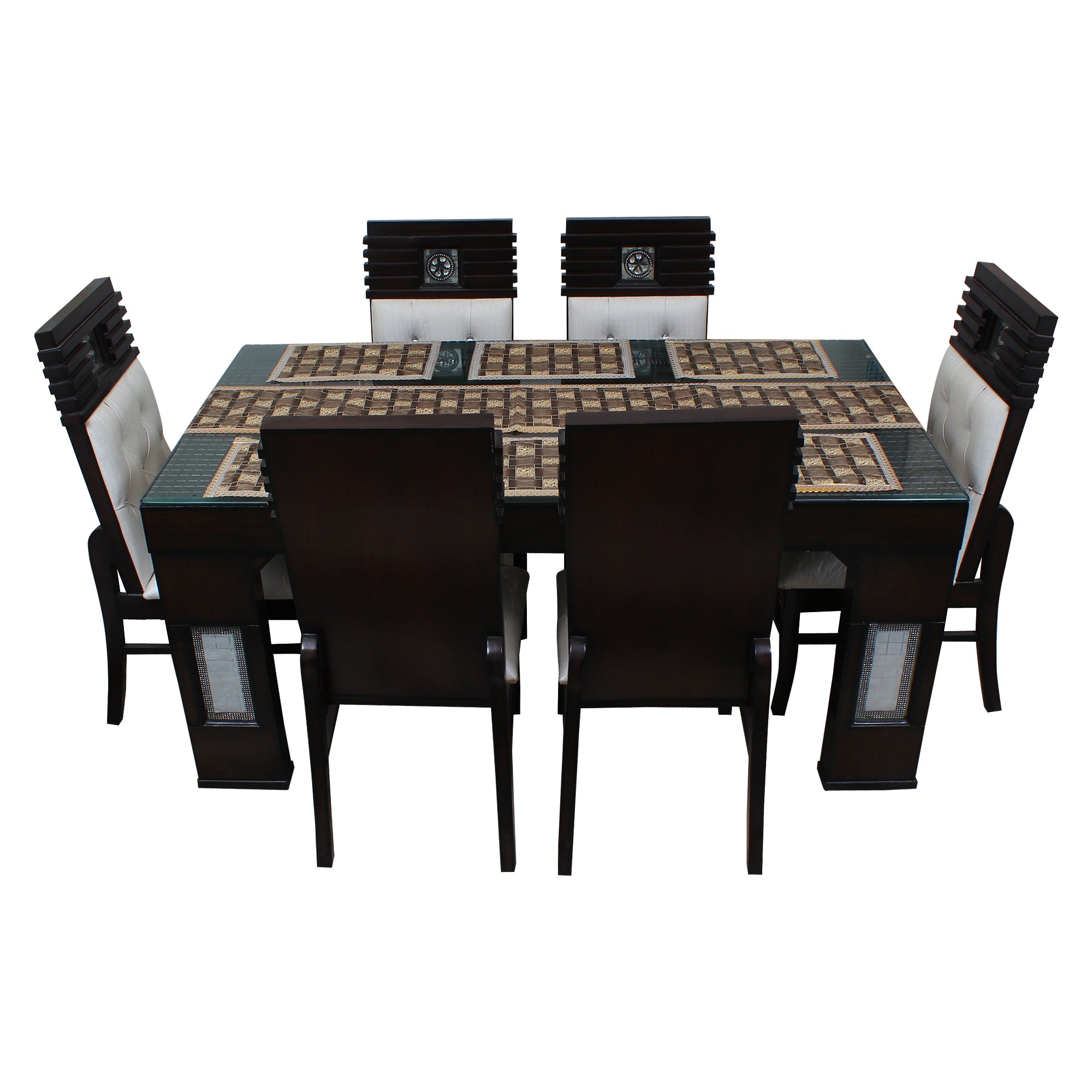 Waterproof & Dustproof Dining Table Runner With 6 Placemats, SA40 - Dream Care Furnishings Private Limited