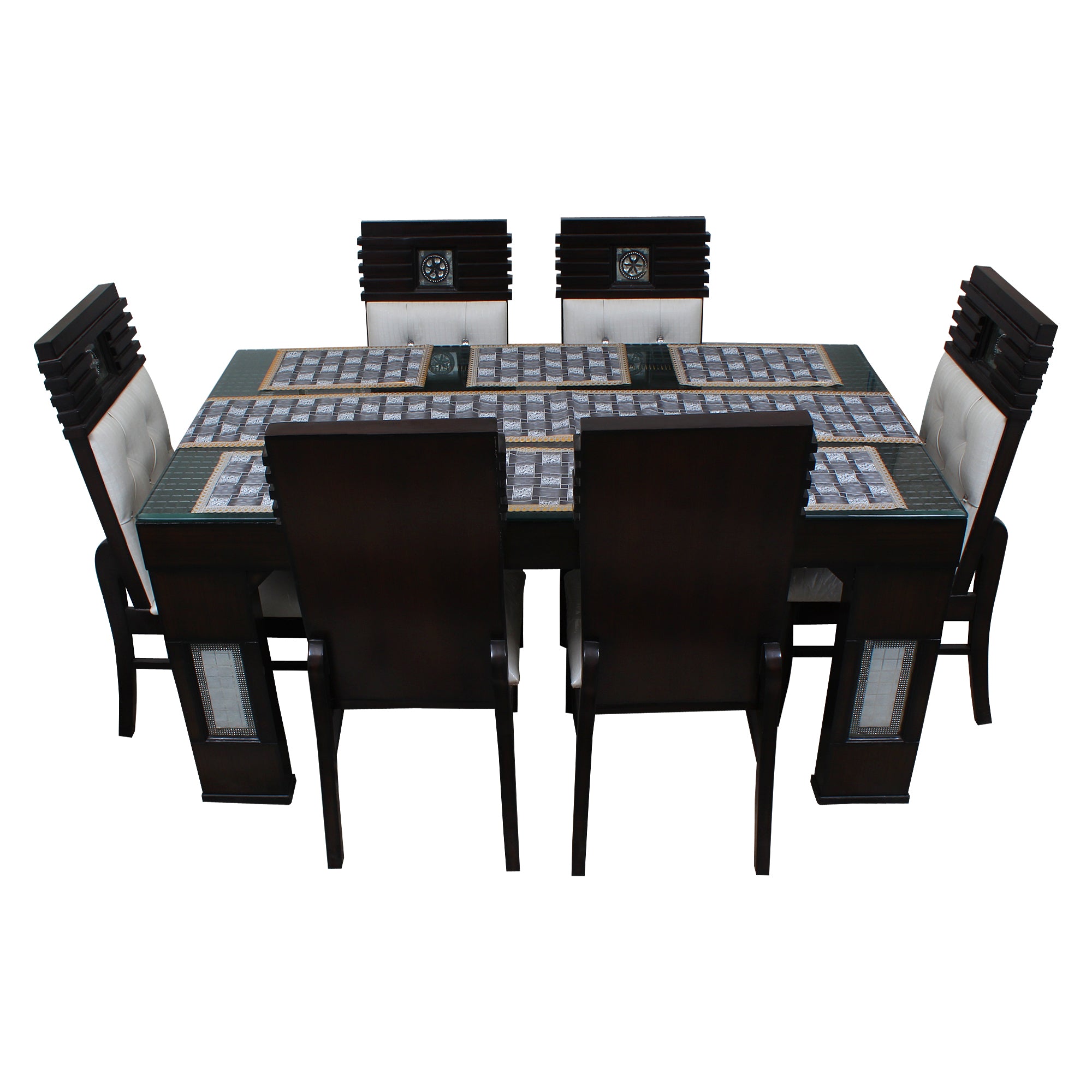 Waterproof & Dustproof Dining Table Runner With 6 Placemats, SA42 - Dream Care Furnishings Private Limited