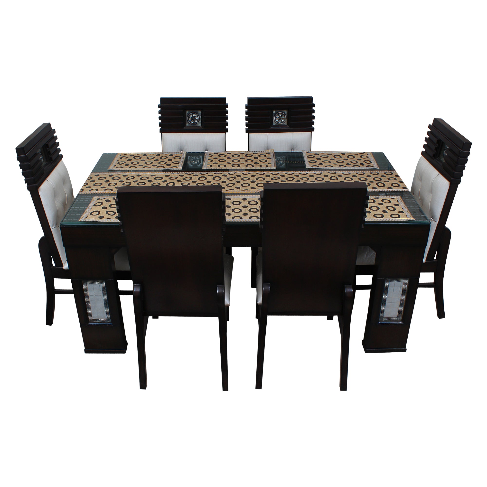 Waterproof & Dustproof Dining Table Runner With 6 Placemats, SA02 - Dream Care Furnishings Private Limited