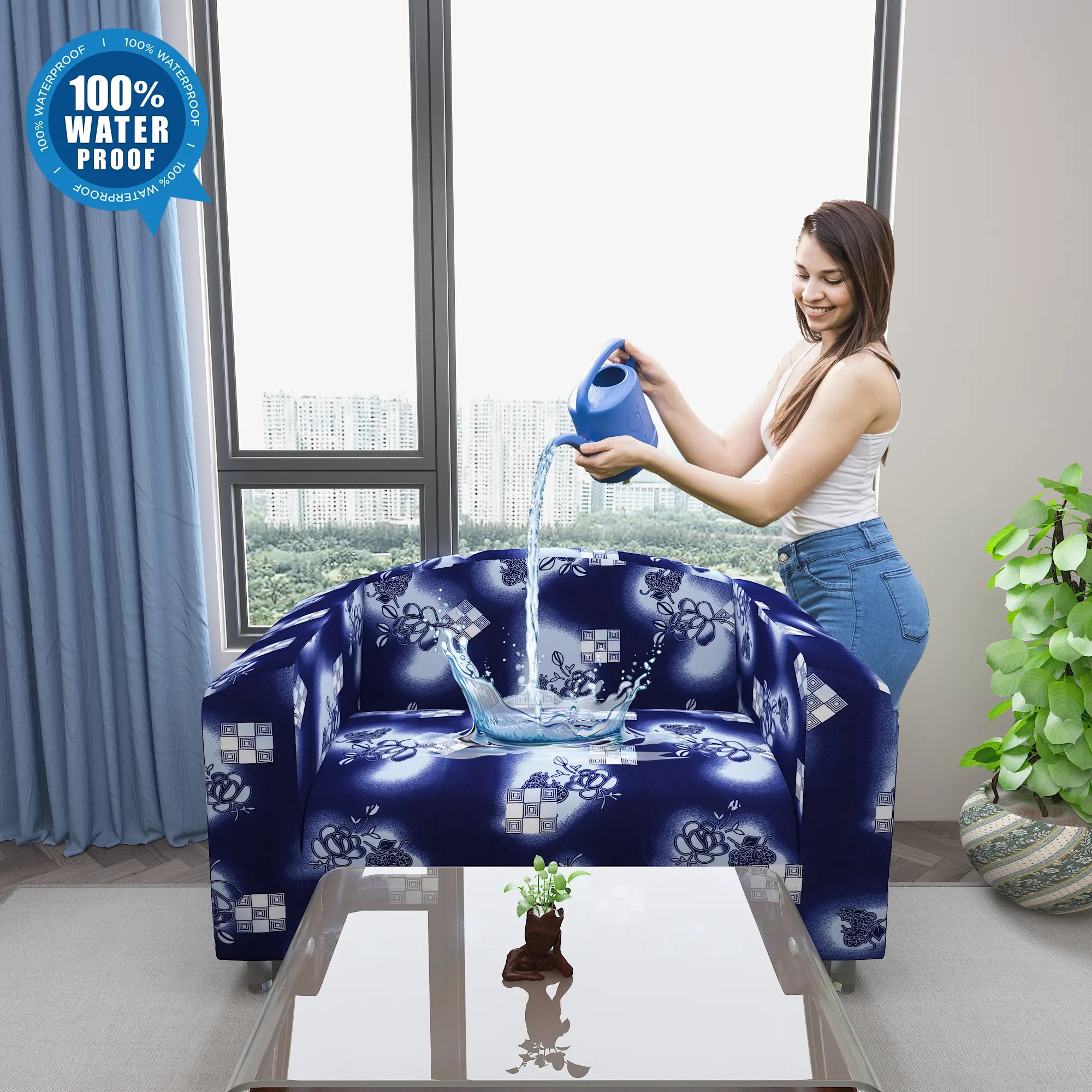 Waterproof Printed Sofa Protector Cover Full Stretchable, SP37
