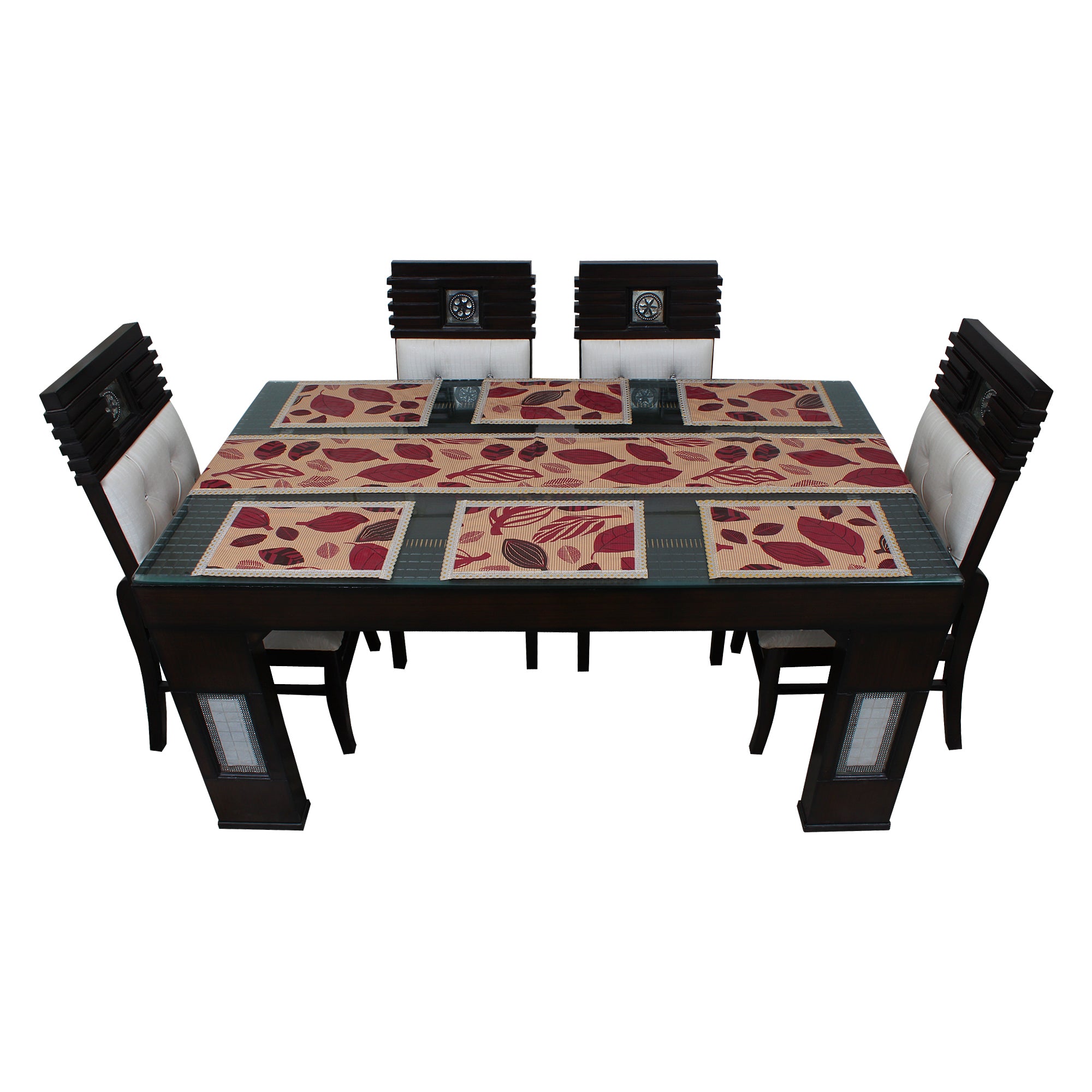 Waterproof & Dustproof Dining Table Runner With 6 Placemats, SA19 - Dream Care Furnishings Private Limited