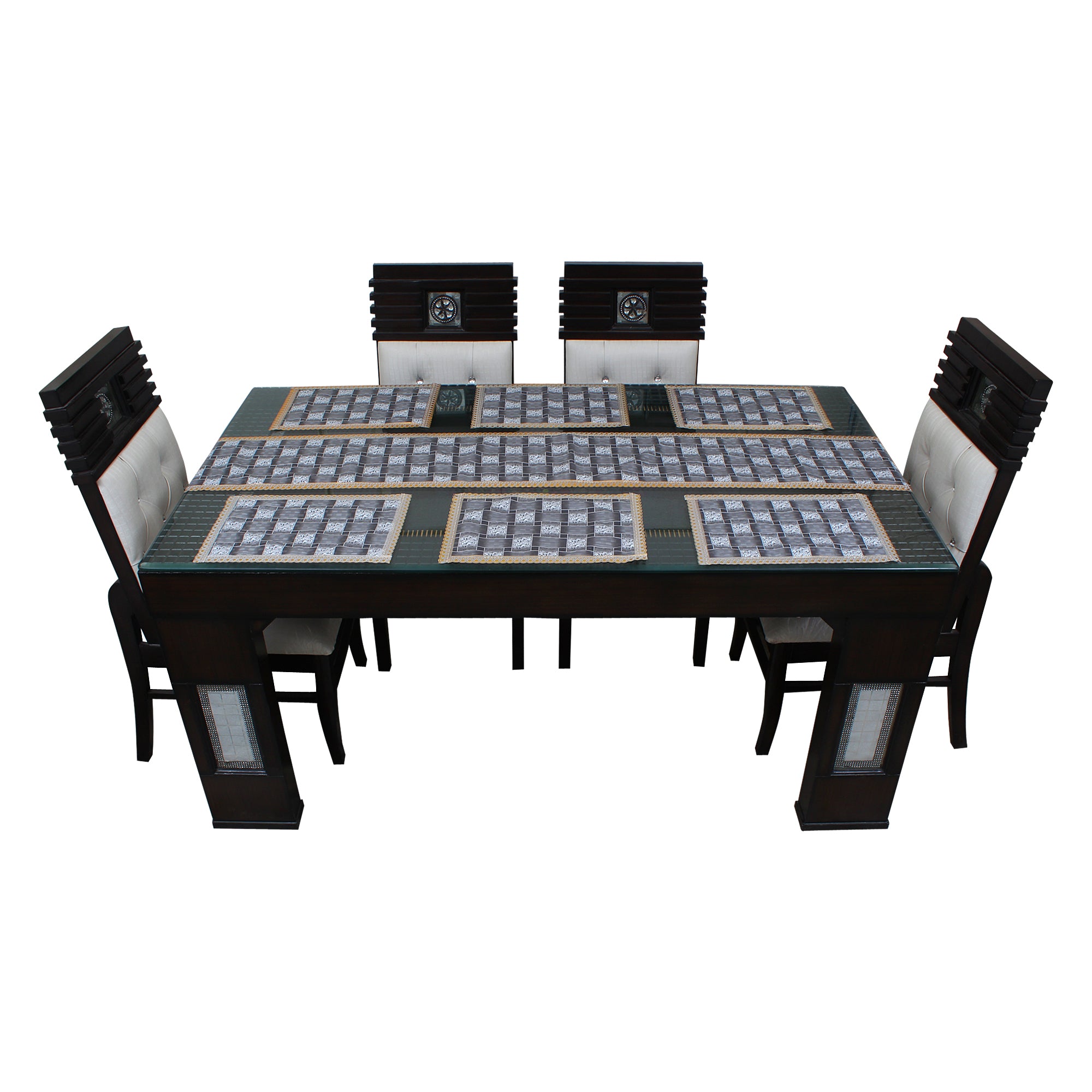 Waterproof & Dustproof Dining Table Runner With 6 Placemats, SA42 - Dream Care Furnishings Private Limited