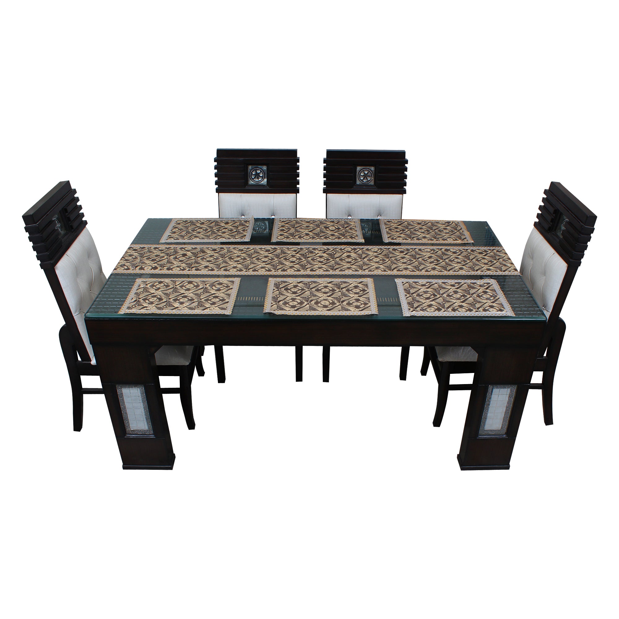 Waterproof & Dustproof Dining Table Runner With 6 Placemats, SA56 - Dream Care Furnishings Private Limited