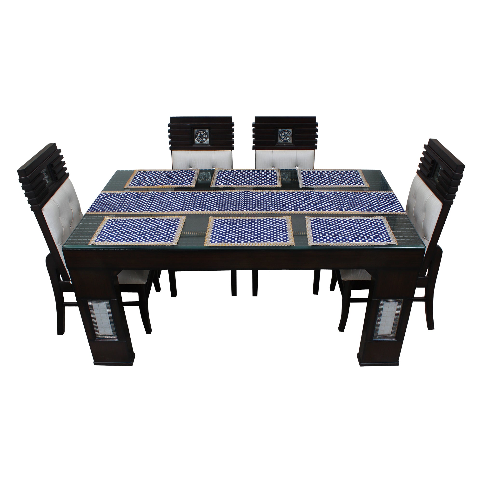 Waterproof & Dustproof Dining Table Runner With 6 Placemats, SA47 - Dream Care Furnishings Private Limited