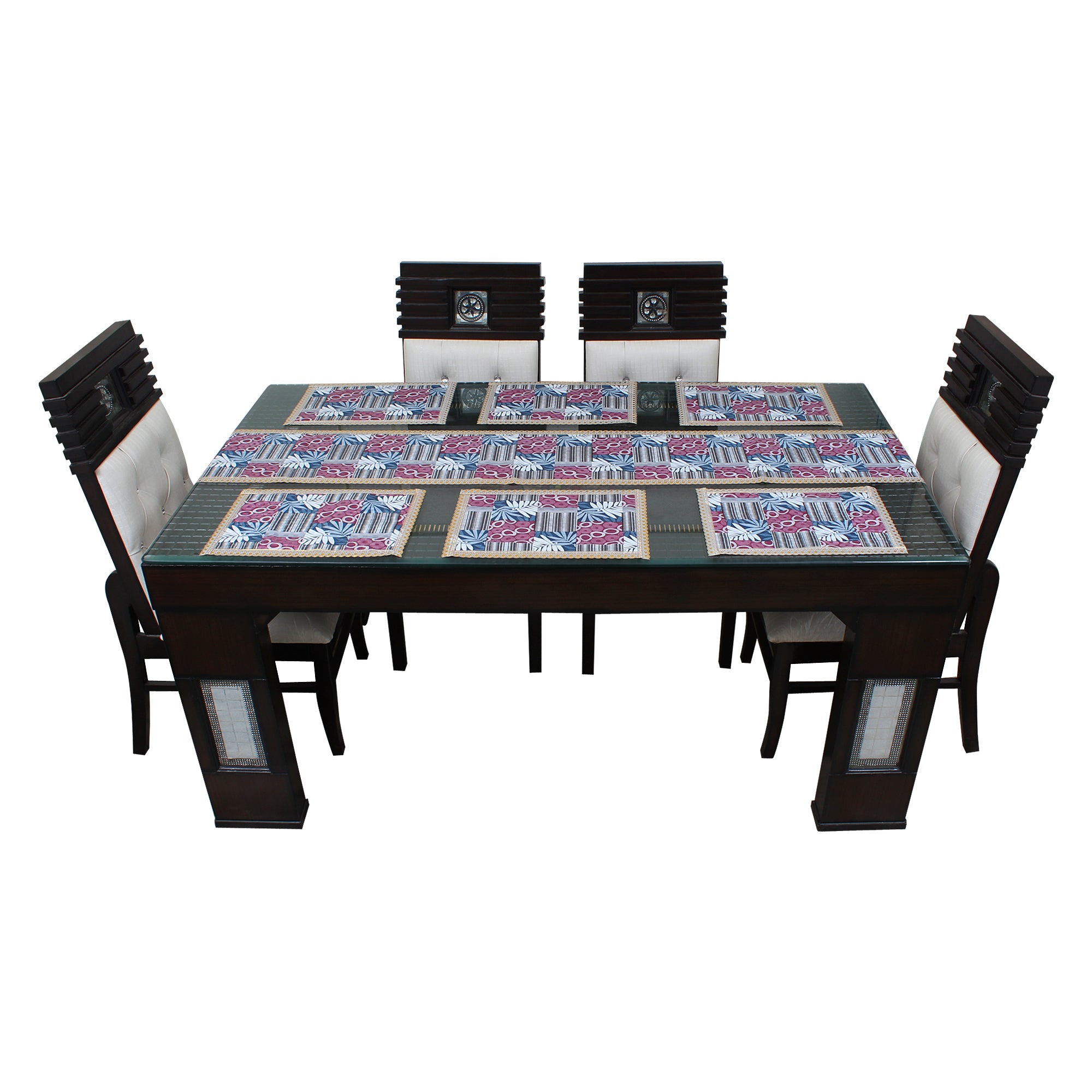 Waterproof & Dustproof Dining Table Runner With 6 Placemats, SA25 - Dream Care Furnishings Private Limited