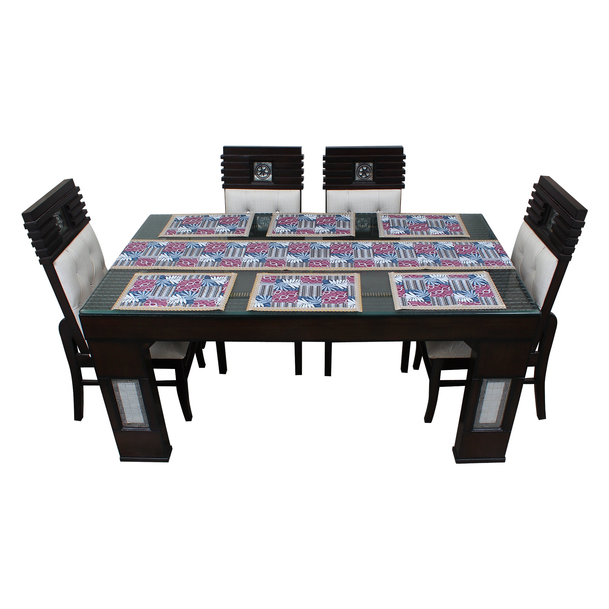 Waterproof & Dustproof Dining Table Runner With 6 Placemats, SA25 - Dream Care Furnishings Private Limited