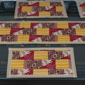 Waterproof & Dustproof Dining Table Runner With 6 Placemats, SA01 - Dream Care Furnishings Private Limited