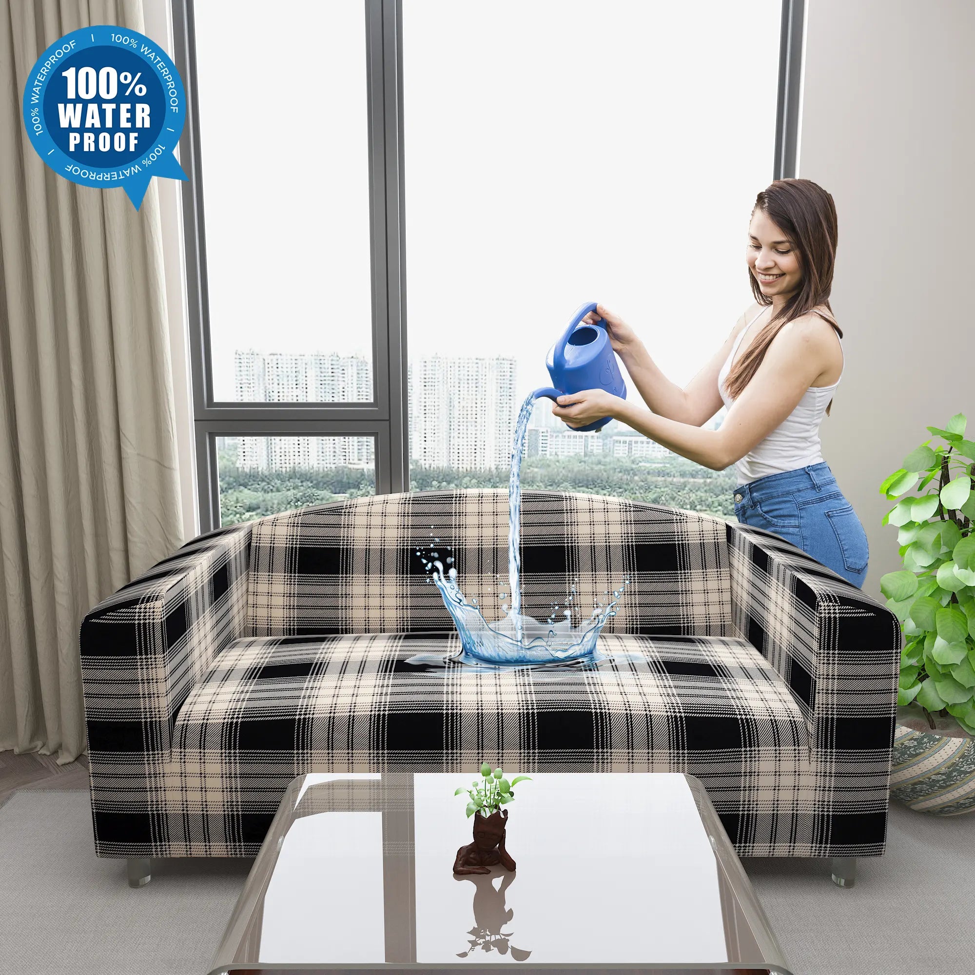 Waterproof Printed Sofa Protector Cover Full Stretchable, SP07