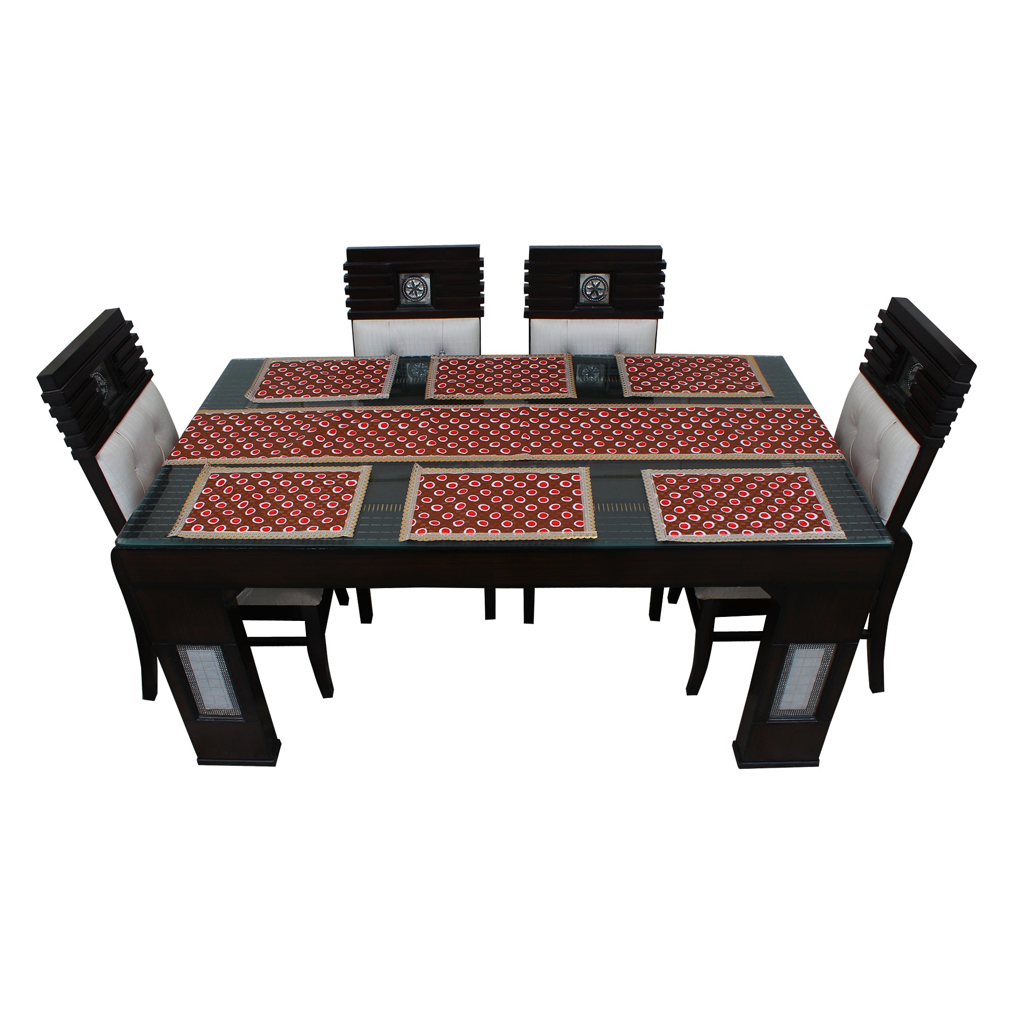Waterproof & Dustproof Dining Table Runner With 6 Placemats, SA45 - Dream Care Furnishings Private Limited