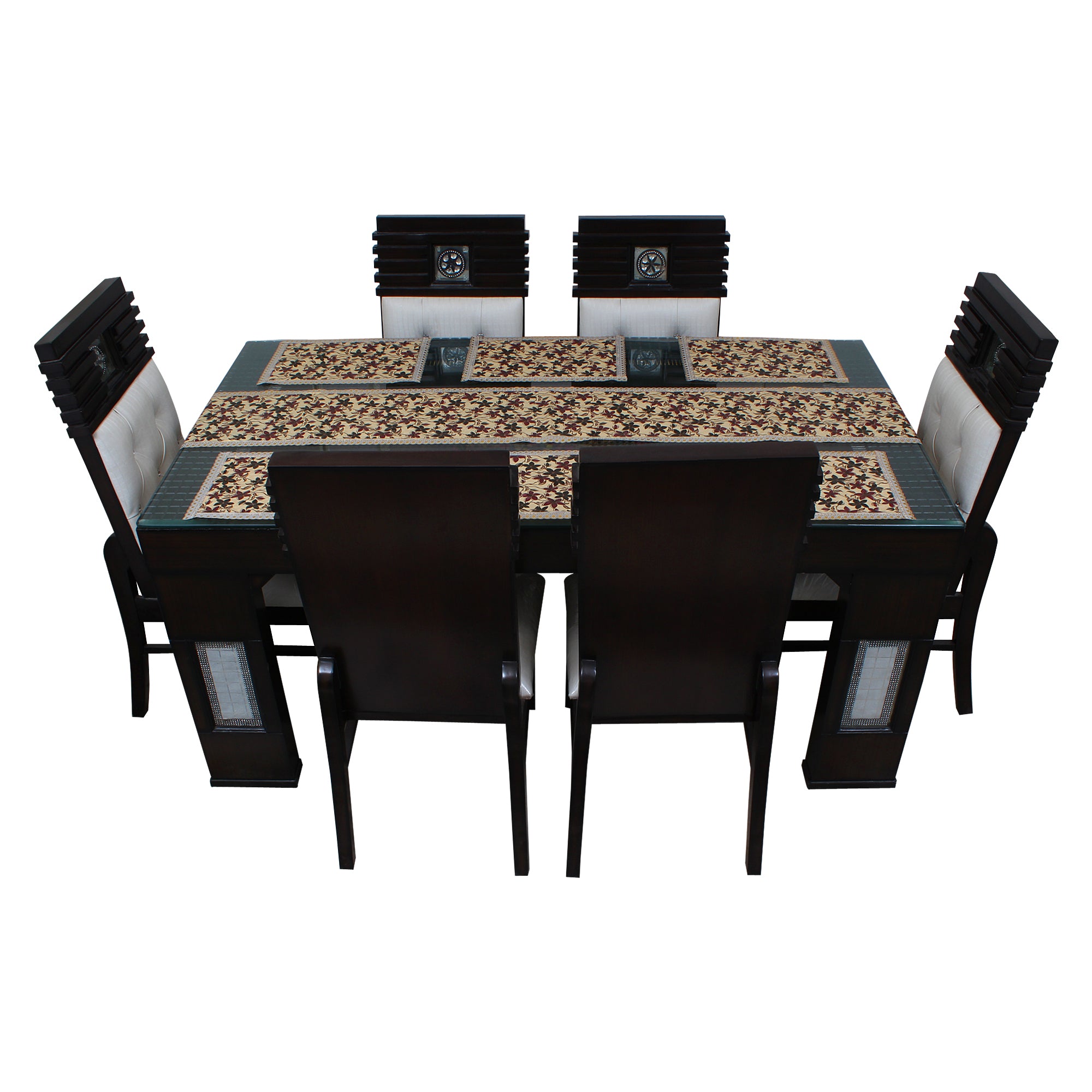 Waterproof & Dustproof Dining Table Runner With 6 Placemats, SA04 - Dream Care Furnishings Private Limited