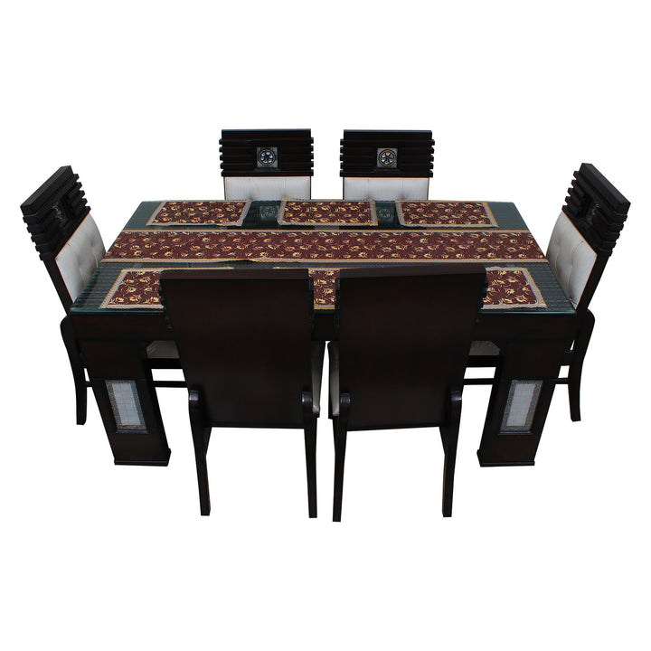 Waterproof & Dustproof Dining Table Runner With 6 Placemats, SA36 - Dream Care Furnishings Private Limited