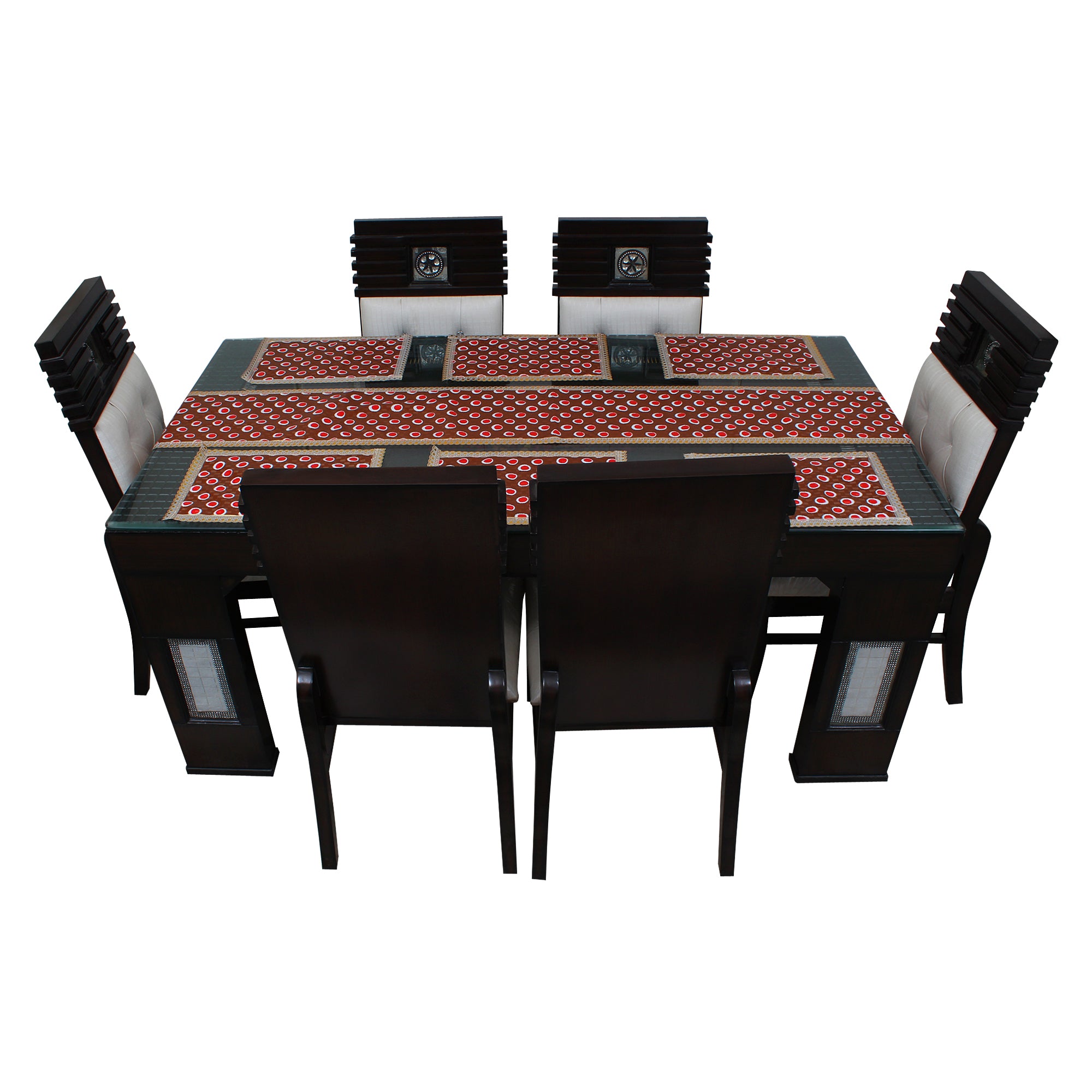 Waterproof & Dustproof Dining Table Runner With 6 Placemats, SA45 - Dream Care Furnishings Private Limited