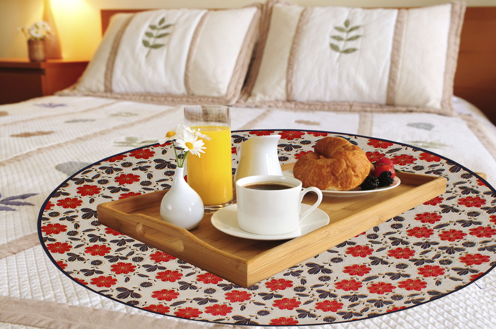 Waterproof & Oil Proof Bed Server Circle Mat, SA50 - Dream Care Furnishings Private Limited