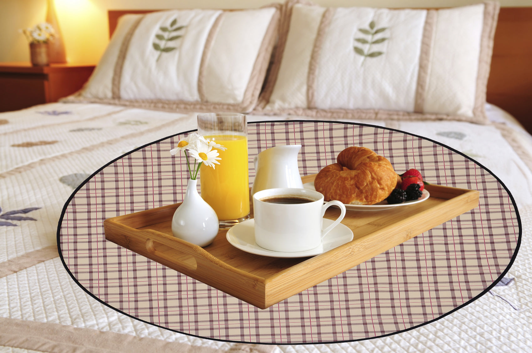 Waterproof & Oil Proof Bed Server Circle Mat, CA03 - Dream Care Furnishings Private Limited