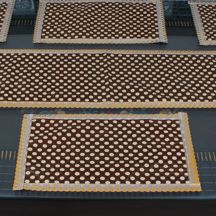 Waterproof & Dustproof Dining Table Runner With 6 Placemats, SA51 - Dream Care Furnishings Private Limited