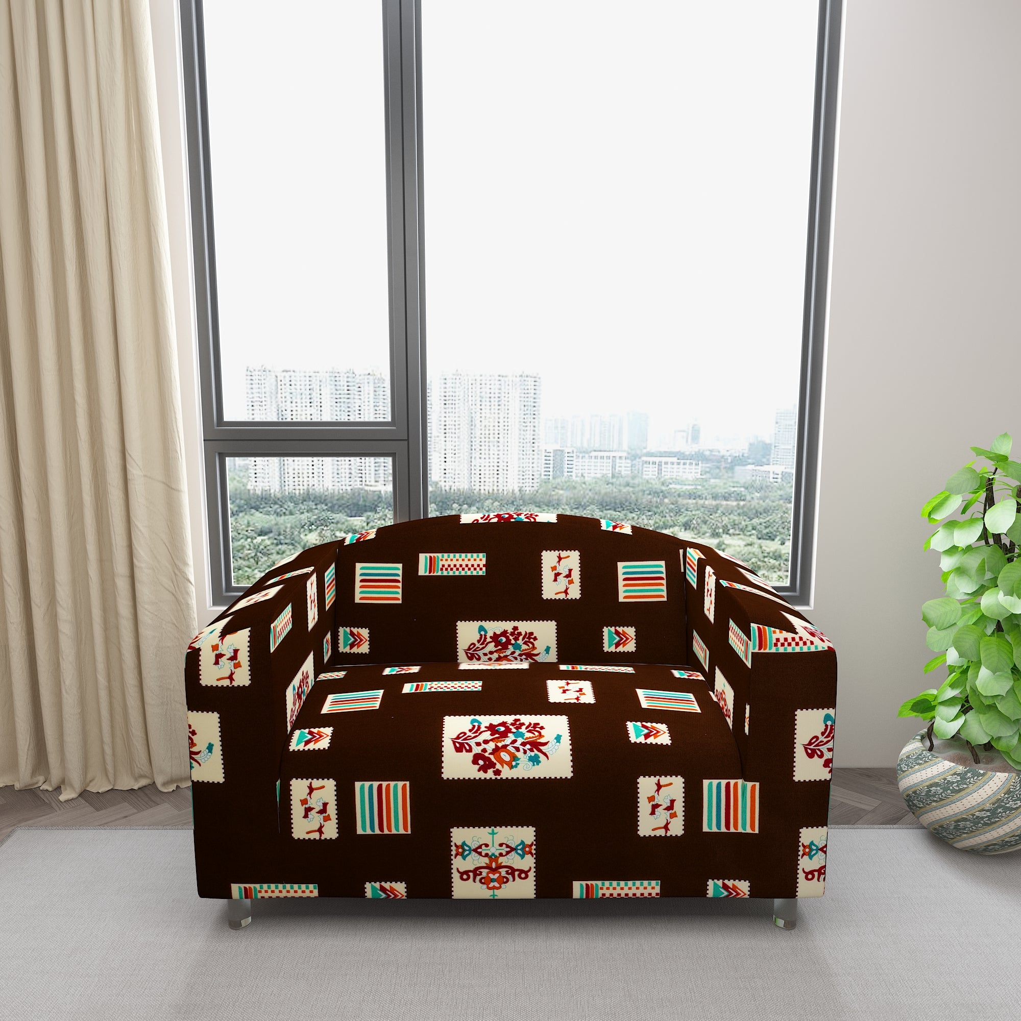 Waterproof Printed Sofa Protector Cover Full Stretchable, SP29 - Dream Care Furnishings Private Limited