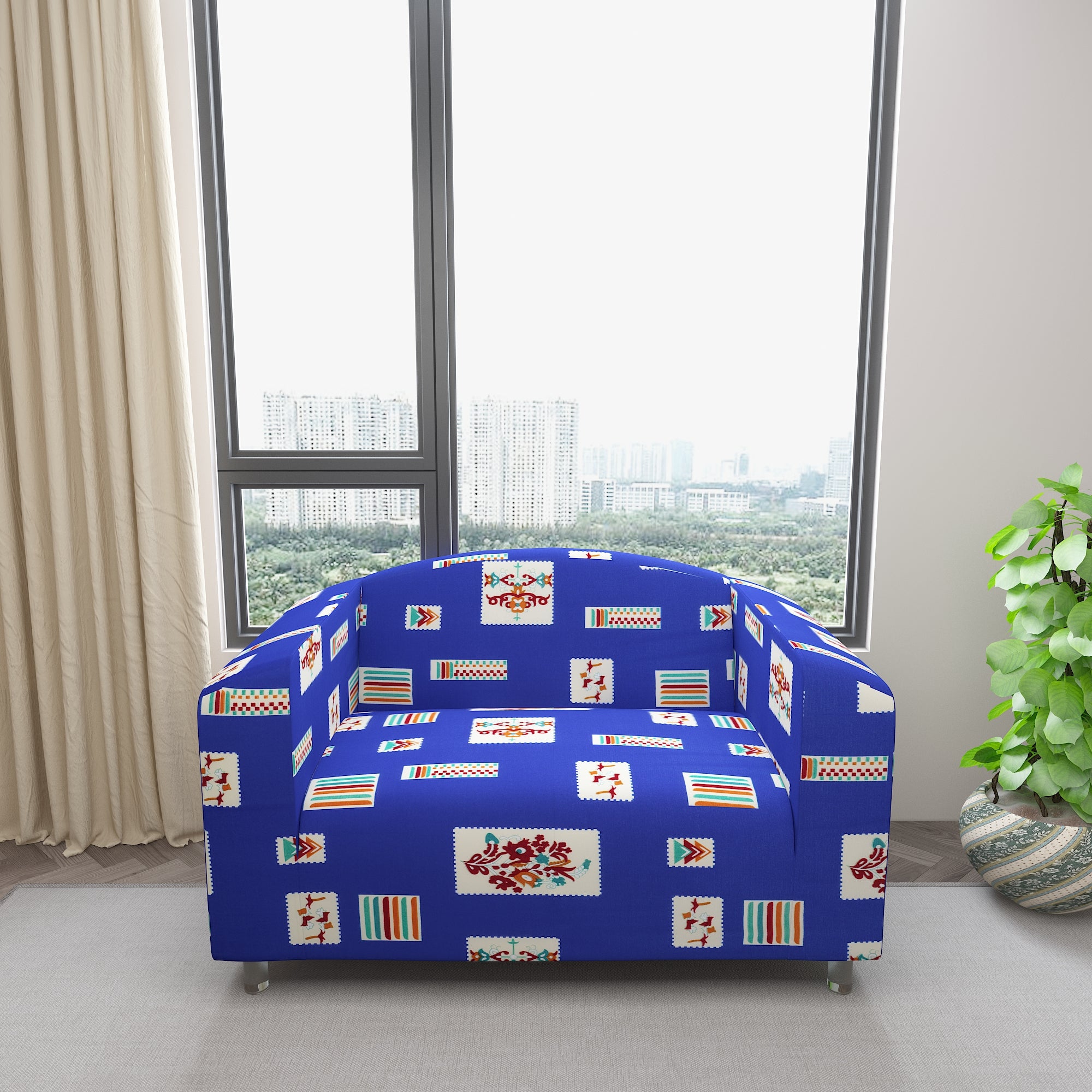 Waterproof Printed Sofa Protector Cover Full Stretchable, SP28 - Dream Care Furnishings Private Limited