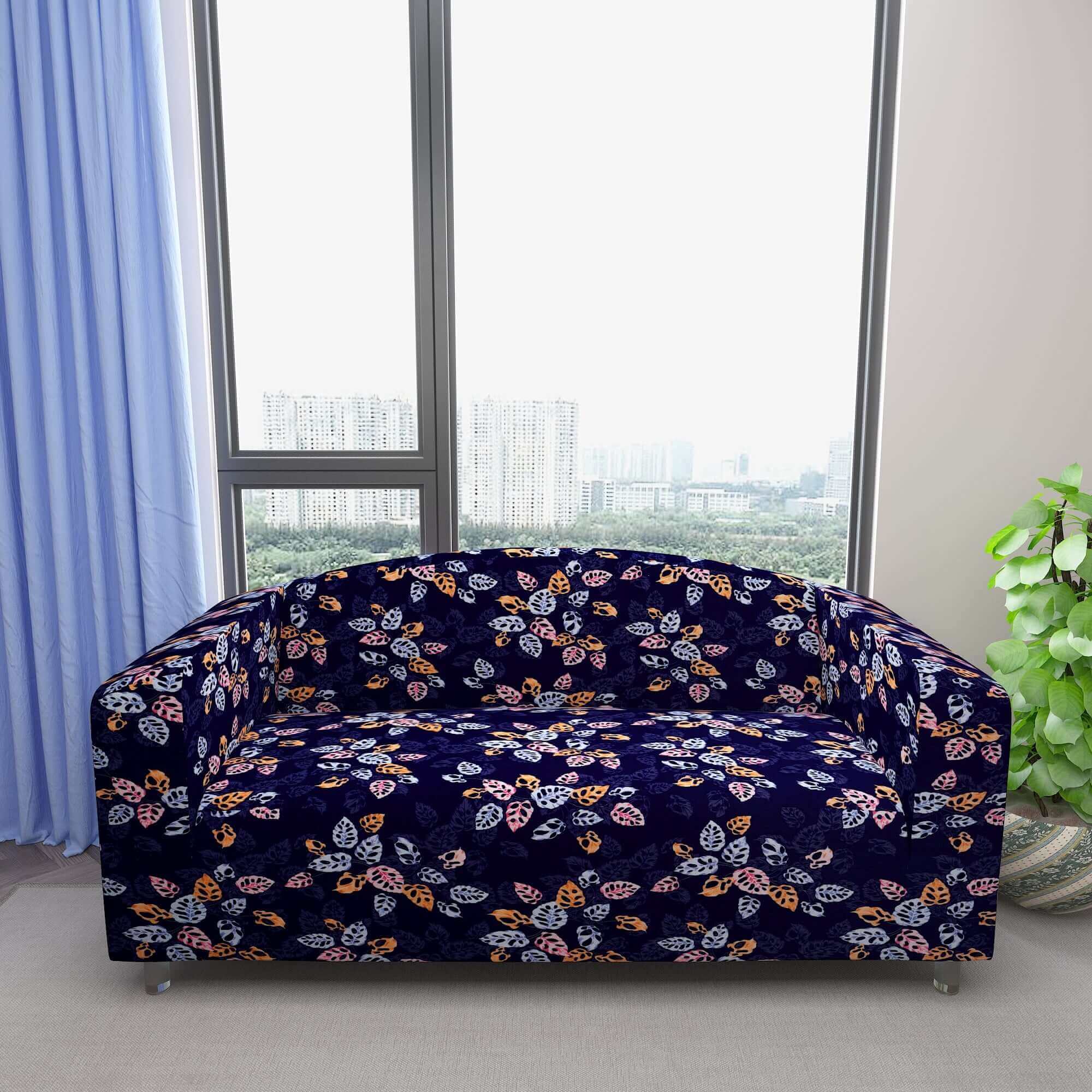 Marigold Printed Sofa Protector Cover Full Stretchable, MG01 - Dream Care Furnishings Private Limited