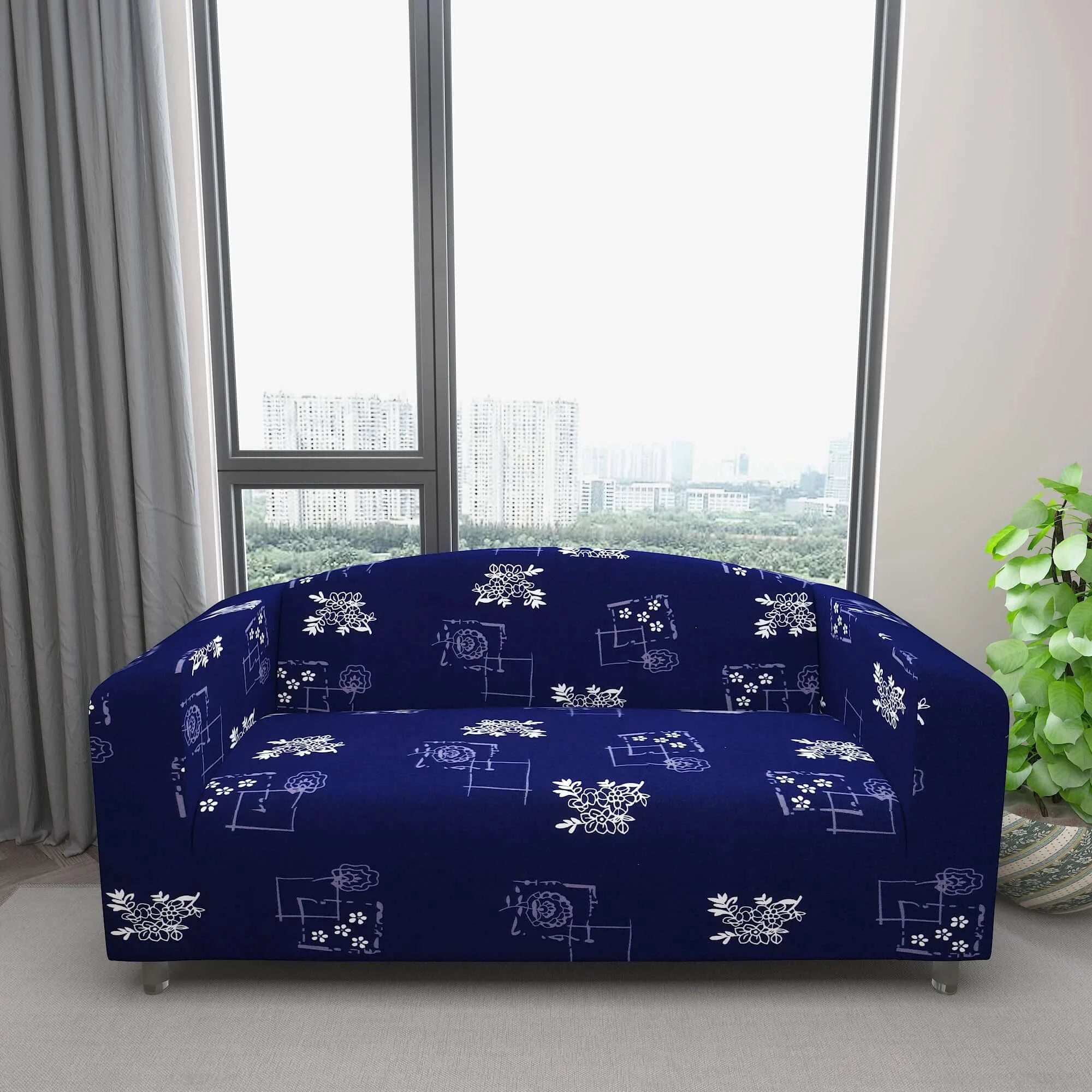 Marigold Printed Sofa Protector Cover Full Stretchable, MG16 - Dream Care Furnishings Private Limited