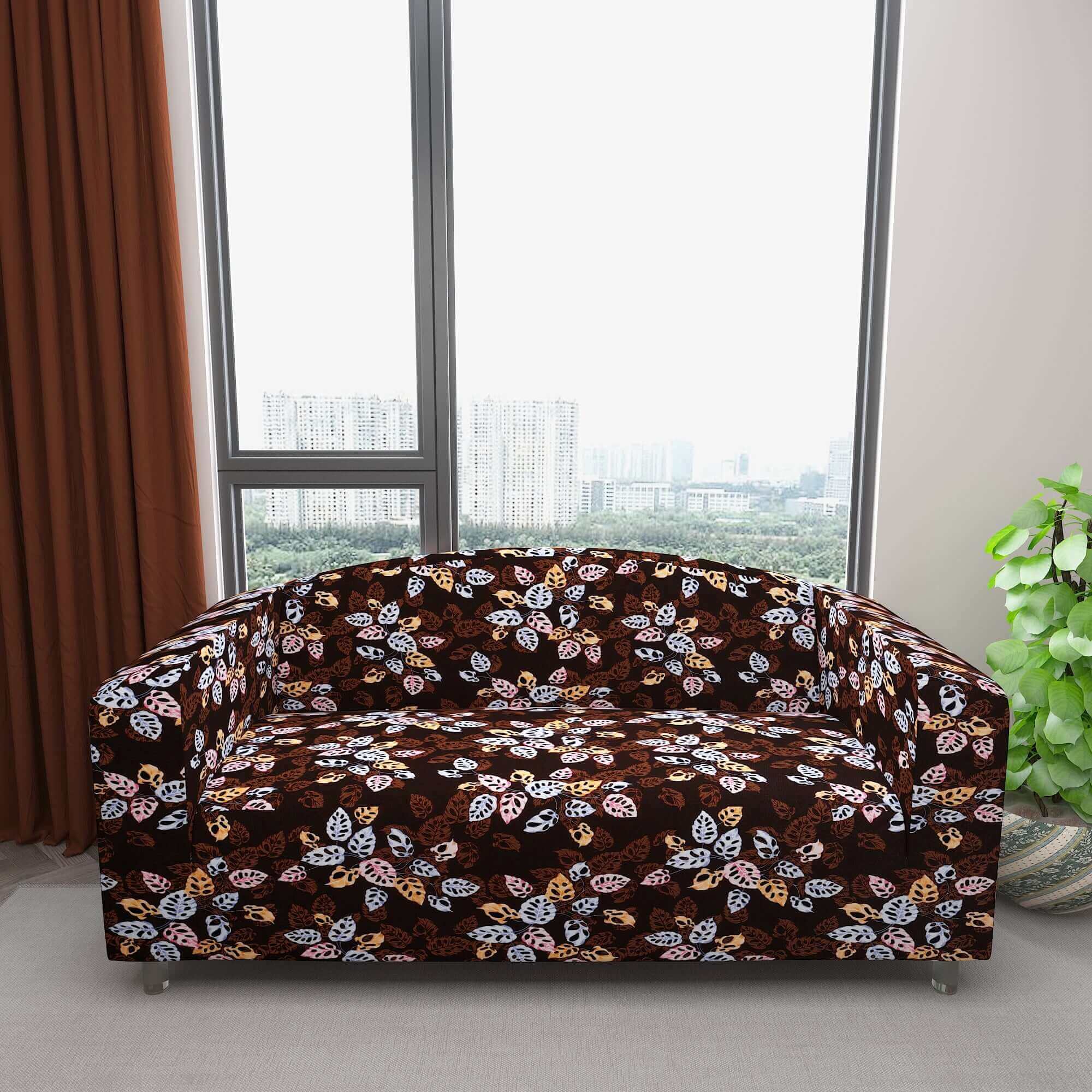 Marigold Printed Sofa Protector Cover Full Stretchable, MG02 - Dream Care Furnishings Private Limited